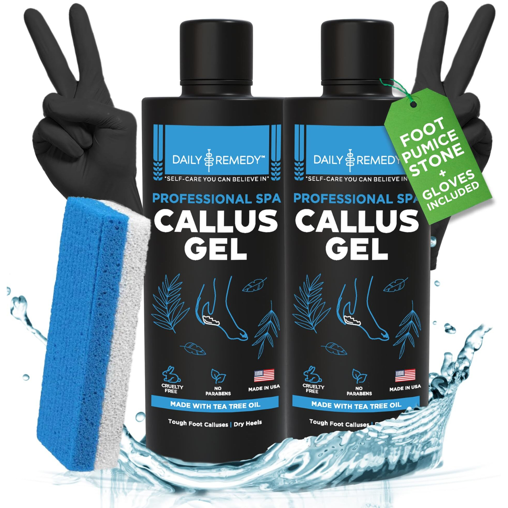 Foot Callus Remover Gel Set - Professional Callus Remover For Feet Gel - Calloused Feet Remover Gel - Feet Callus Remover For Smooth Feet & Cracked Heels - 16Oz (2 Pack X 8Oz) - Made In Usa