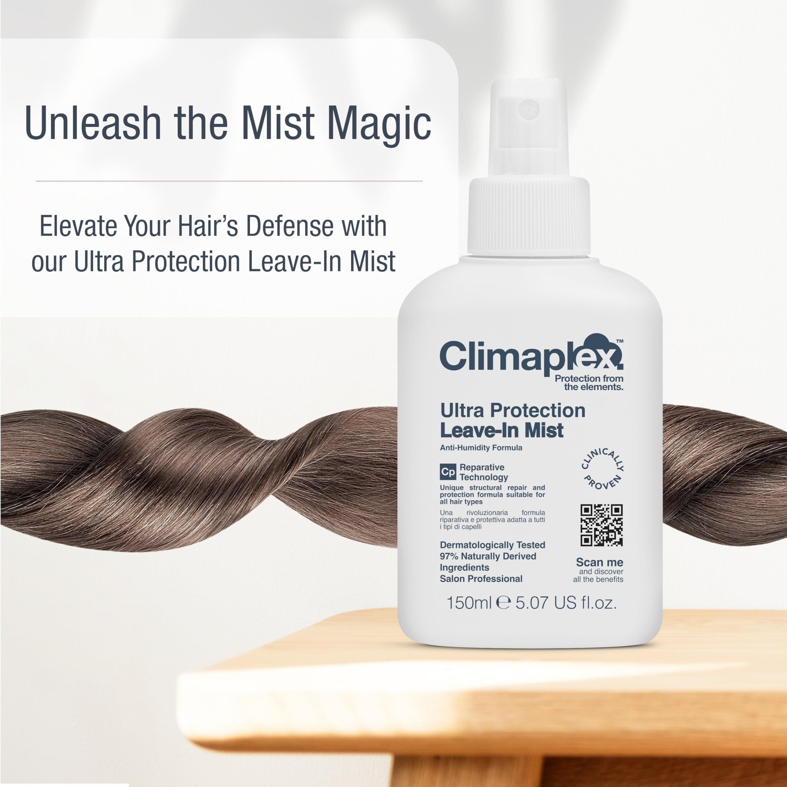 Climaplex Ultra Protection Leave-In Mist - Nourishing And Volumizing Properties - Shields And Seals Cuticles - Enhances Shine And Controls Frizz - Gives Luminosity Smoothness And Hydration - 5.07 Oz