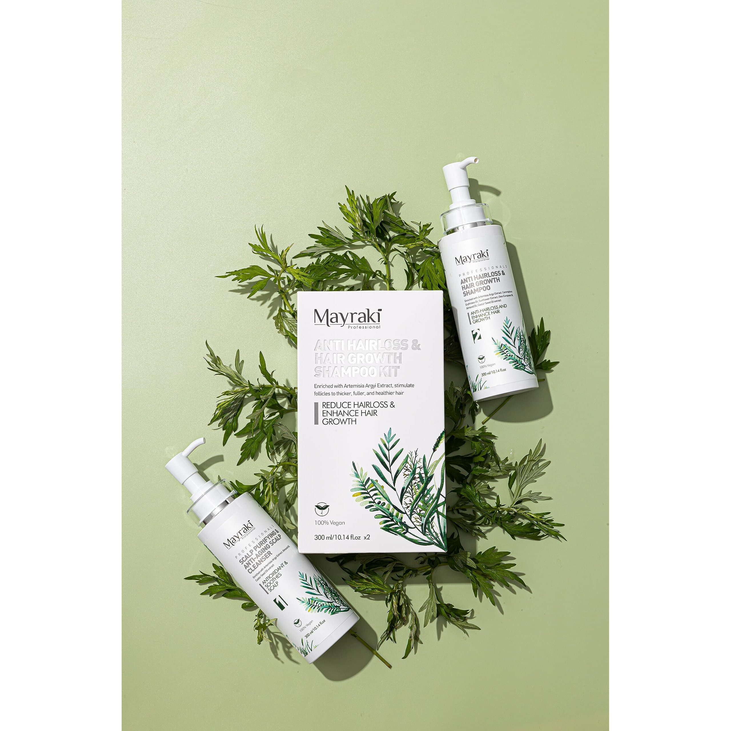 Mayraki Anti Hair Loss & Volumizing Shampoo Kit For Color-Treated Hair |Clarifying Growth Shampoo For Fuller  Thicker Hair | 300 Ml | 10.14 Fl.Oz X2