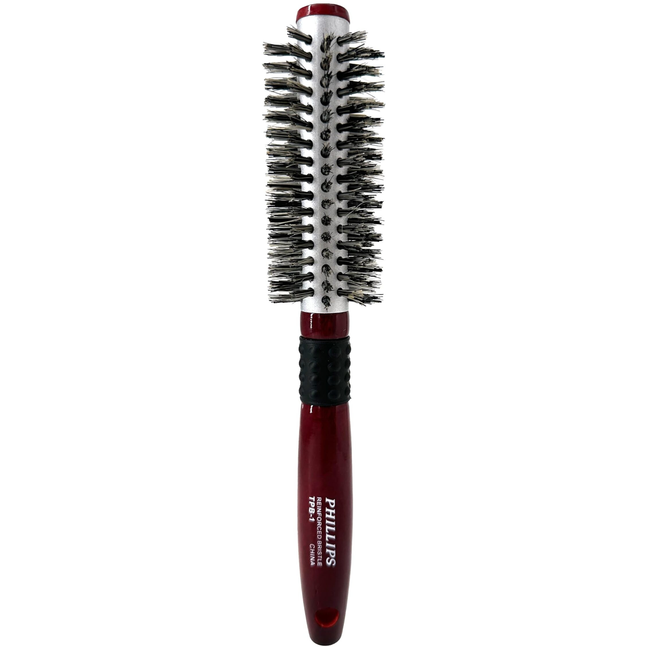 Phillips Brush Thermal Ceramic 1.5 Inch Round Hair Brush  100% Pure Boar Bristles & Ergonomic Beech Wood Handle - Ceramic Barrel Brush Head For Styling & Volumizing All Hair Types  Tpb-1