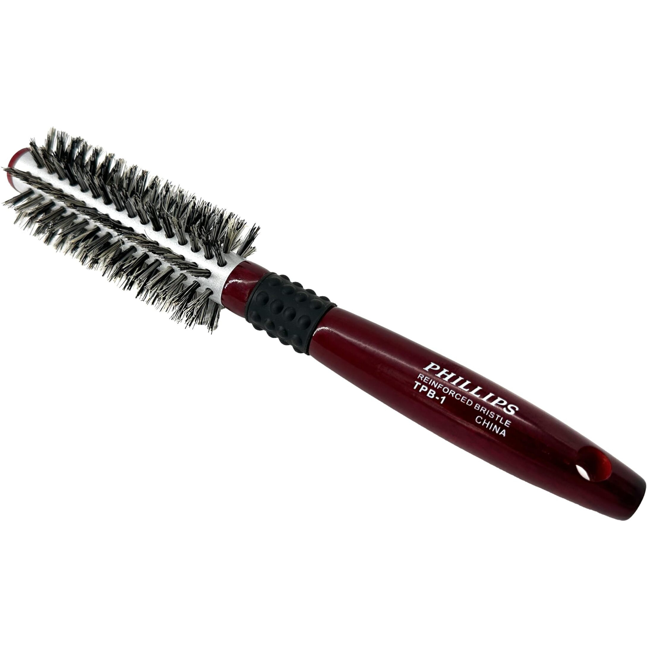 Phillips Brush Thermal Ceramic 1.5 Inch Round Hair Brush  100% Pure Boar Bristles & Ergonomic Beech Wood Handle - Ceramic Barrel Brush Head For Styling & Volumizing All Hair Types  Tpb-1