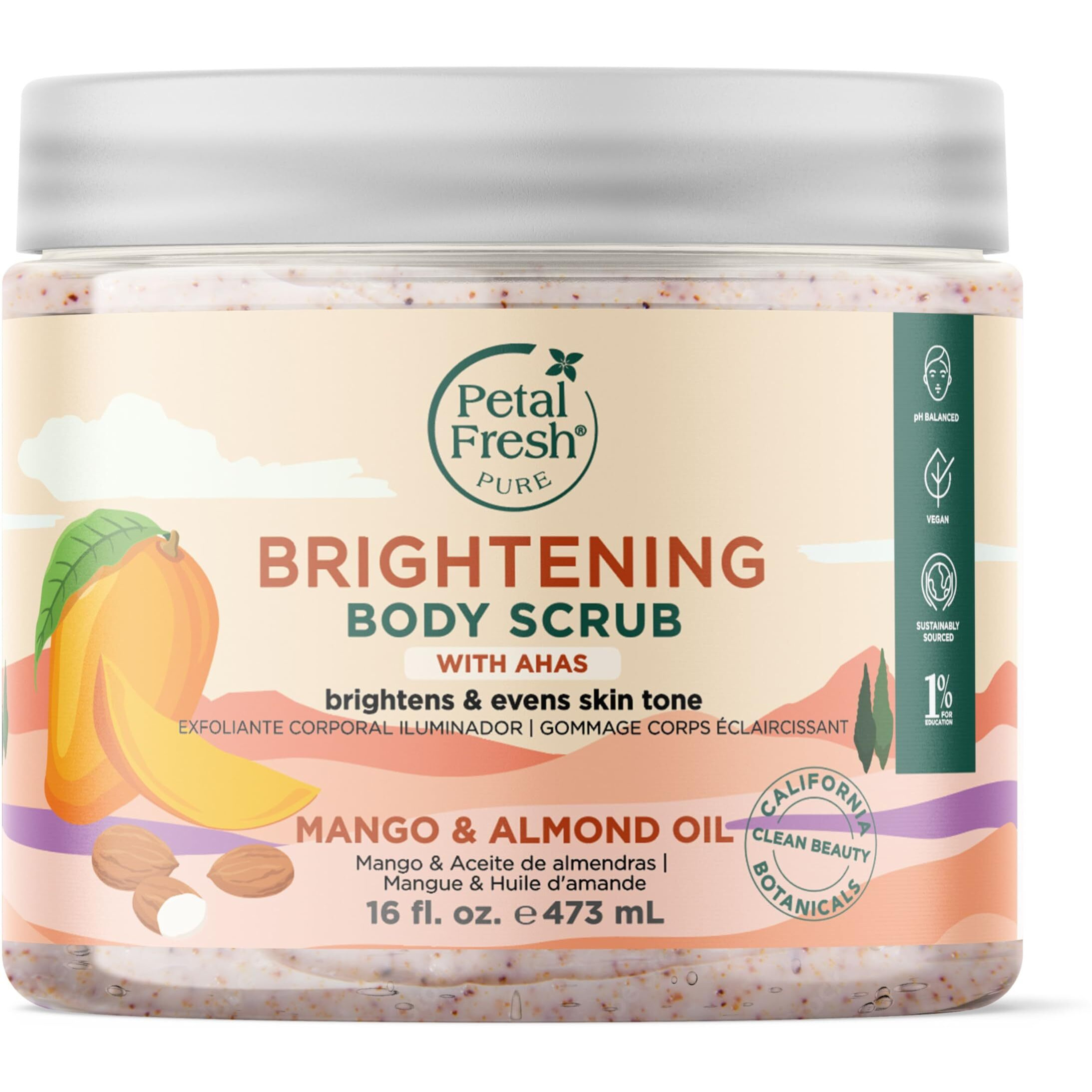 Petal Fresh Pure Brightening Body Scrub Mango + Almond Oil