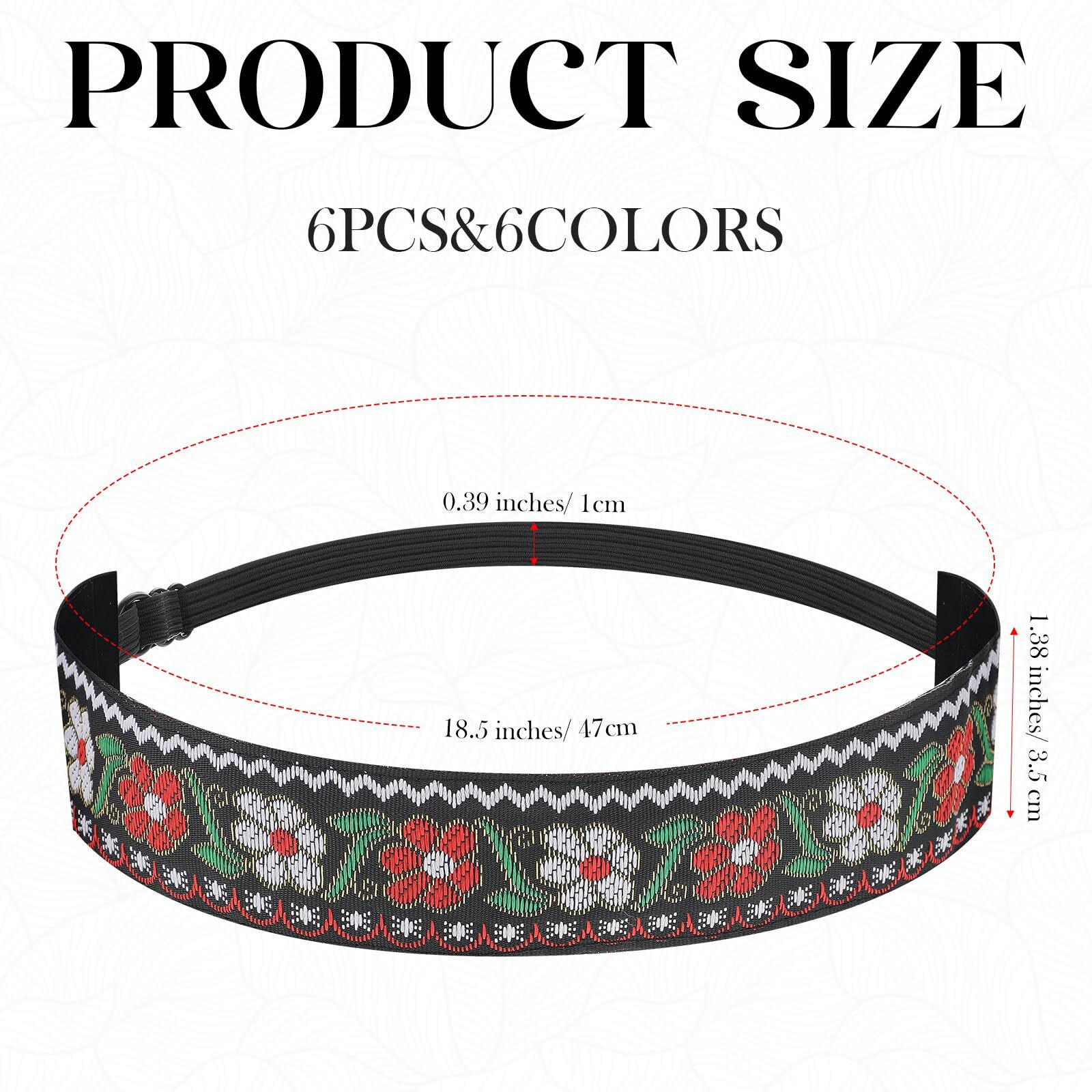 Qianyu 6 Pcs Woman Adjustable Headband Non Slip Velvet Lined Retro Style Stretch Cute Headband For Women Girls Elastic Fabric Sport Yoga Work Makeup Stylish Hair Accessories Hairband