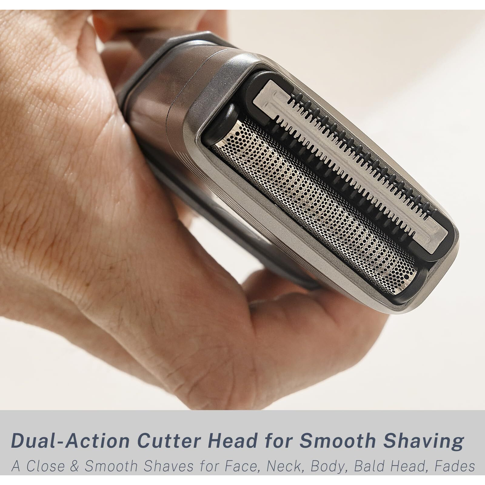 Compact Travel Electric Foil Shavers For Men Face - Portable Electric Razors For Mens Bald Head Body Waterproof Wet/Dry - Dual-Action Blades For Close Shaving - Usb-C Rechargeable