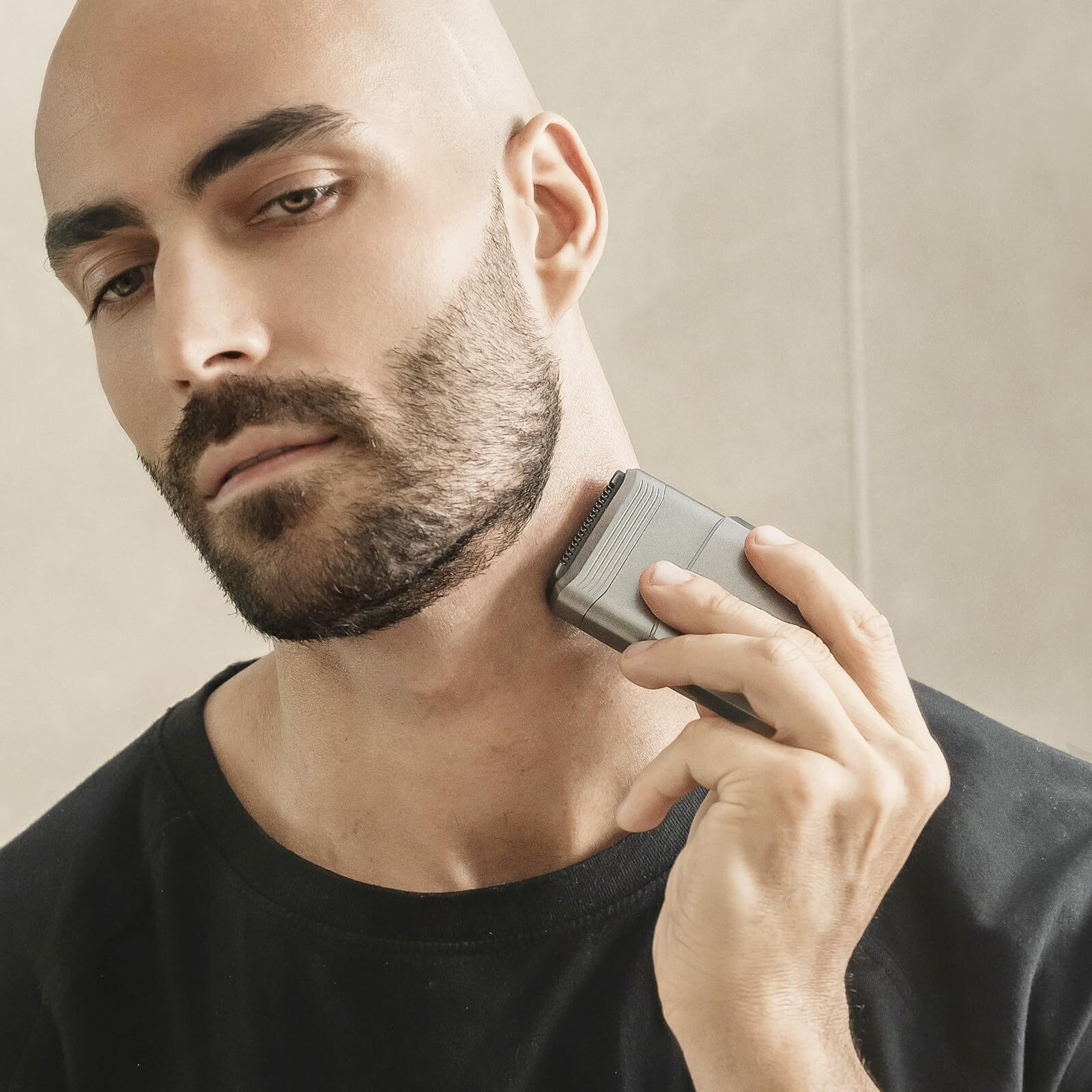 Compact Travel Electric Foil Shavers For Men Face - Portable Electric Razors For Mens Bald Head Body Waterproof Wet/Dry - Dual-Action Blades For Close Shaving - Usb-C Rechargeable