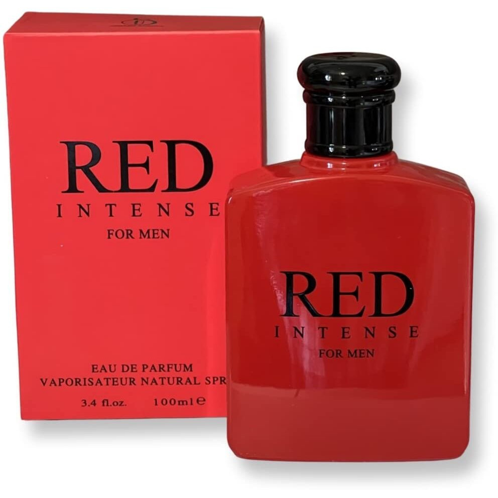United Scents Red Intense Eau De Parfum For Men 3.4 Fl Oz | Top Notes Cranberry  Grapefruit  Italian Lemon