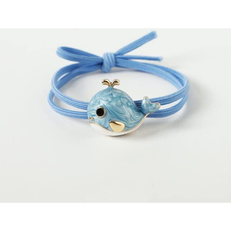 Summer Hair Tie Beach Ponytail Holder Shell Starfish Hair Rope Band Ocean Hair Rings Tie Bw19 (4 Pcs-Set)