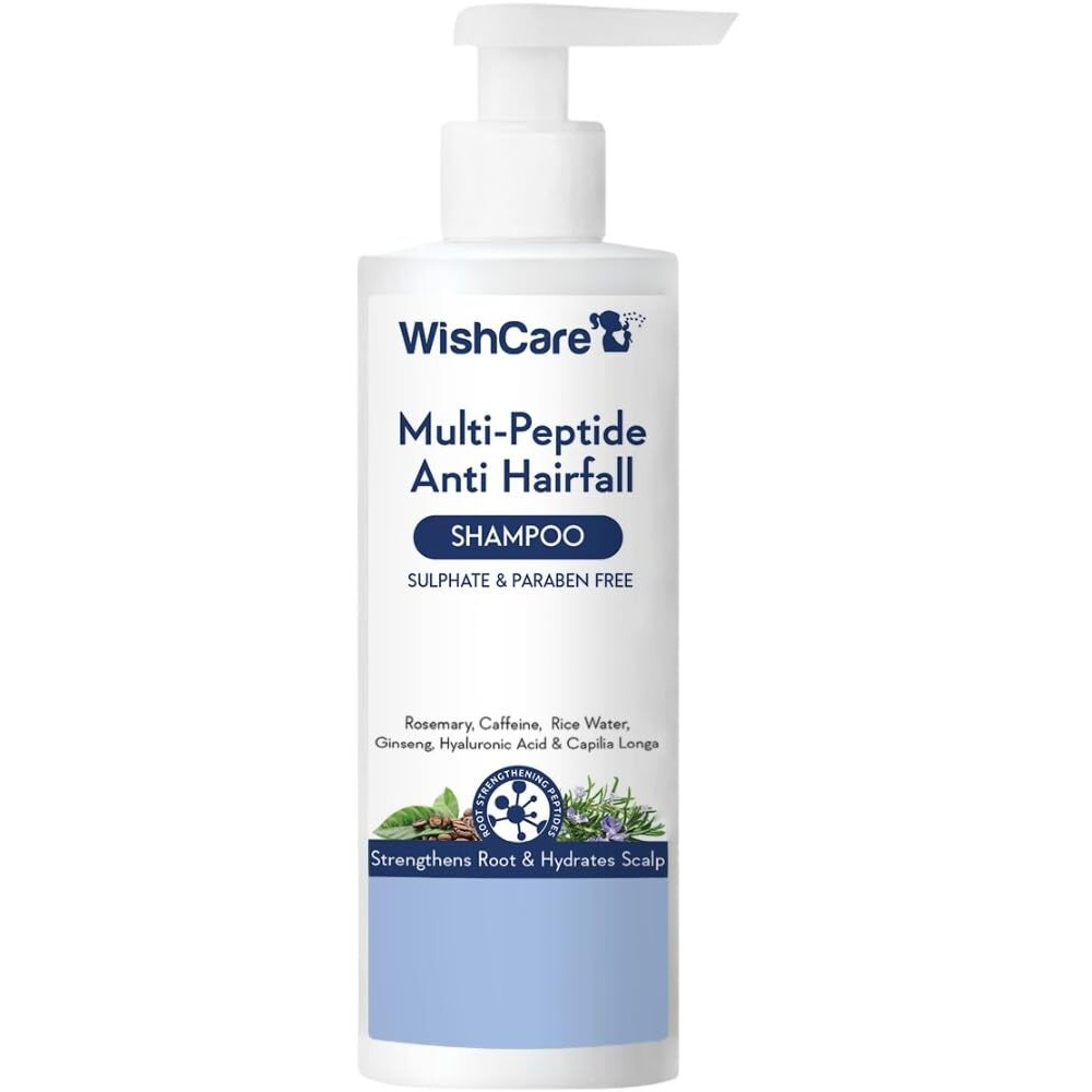 Wishcare Multi Peptide Anti Hairfall Shampoo - Rice Water  Rosemary  Capilia Longa  Hyaluronic Acid & Caffeine 250Ml