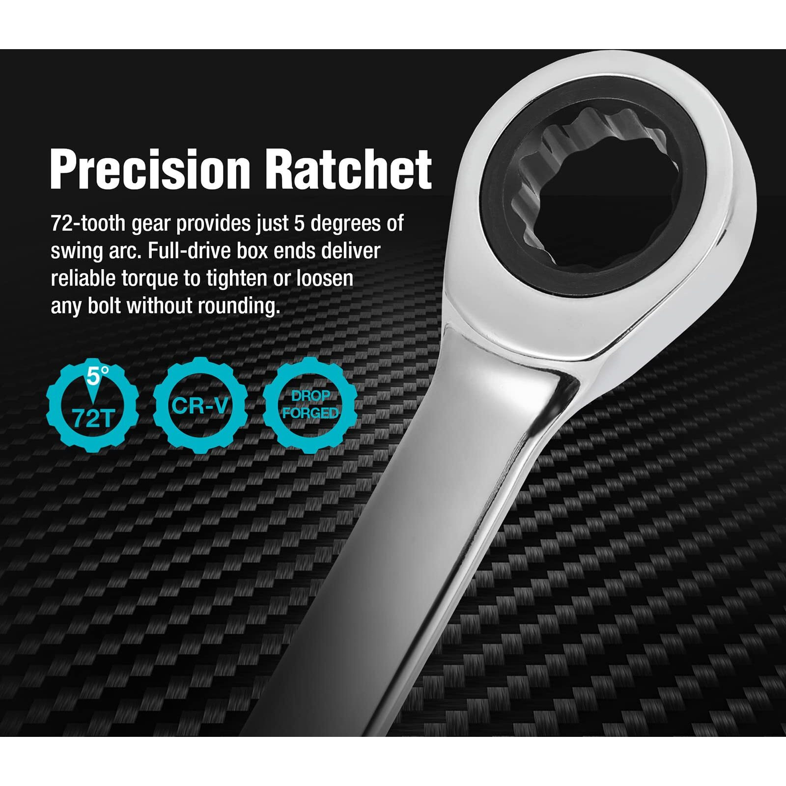 Duratech 10Mm Extra Long Ratcheting Wrench  Metric  Cr-V Steel