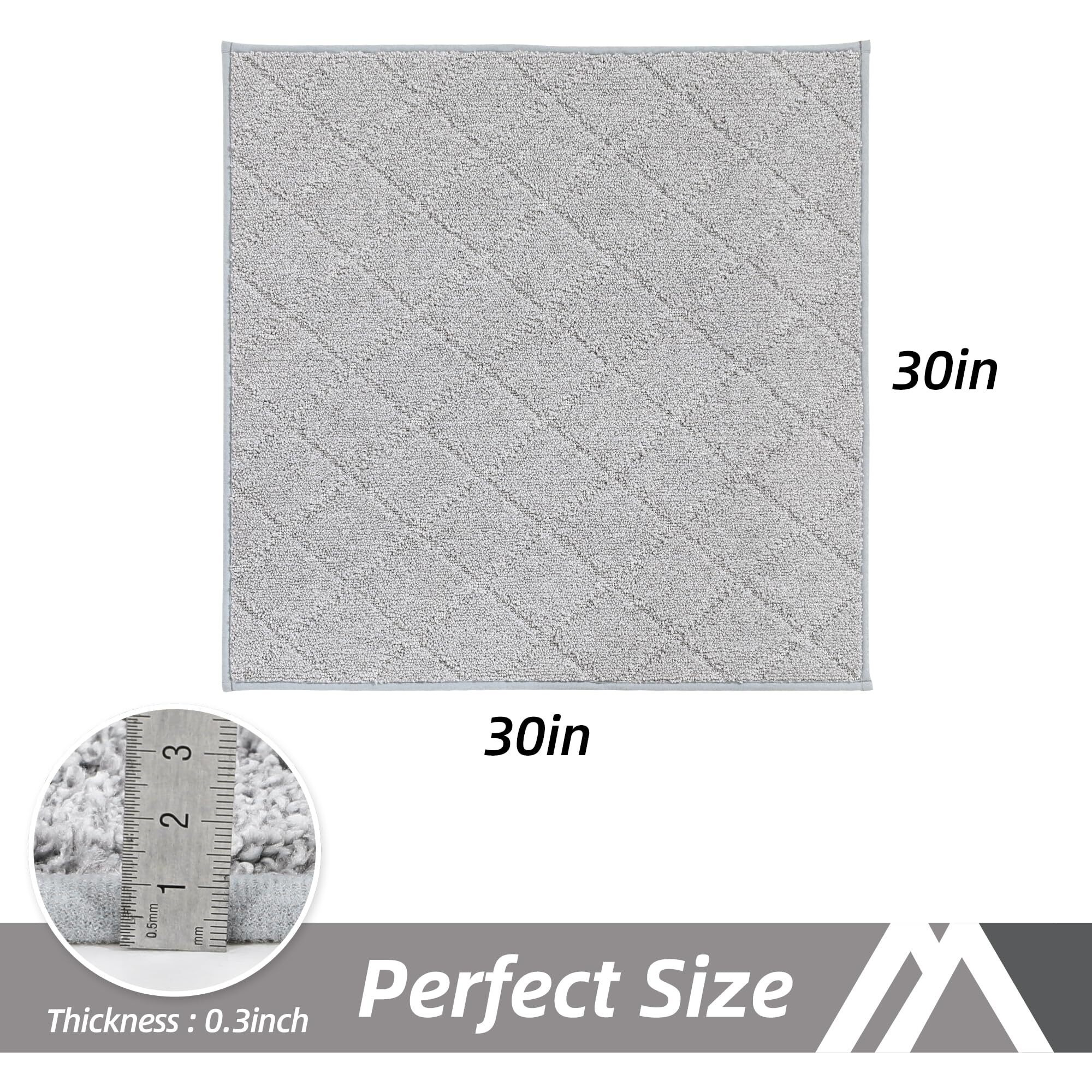 Cosy Homeer Edging Stair Treads Non-Slip Corner Indoor Stair Runners For Wooden Steps Landing Slip Resistant Stair Rugs Mat For Kids And Dogs 100% Polyester Tpe Backing Grey 30X30 Inch