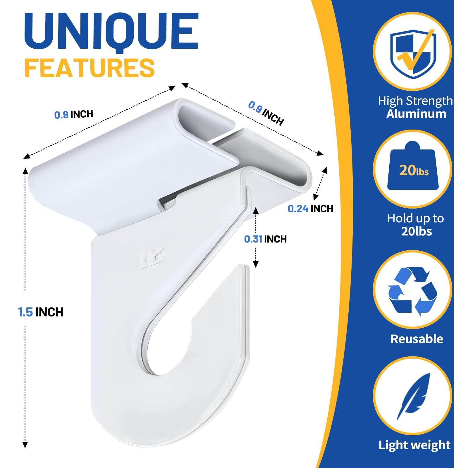 Wakhow 10 Pairs Drop Ceiling Hooks For Hanging  Suspended Track Ceiling Tile Clips  Ceiling Grid Hangers For Decorations From Classroom  Office  Home  Wedding  Hold Up To 20 Lbs  1"" W X 1"" H