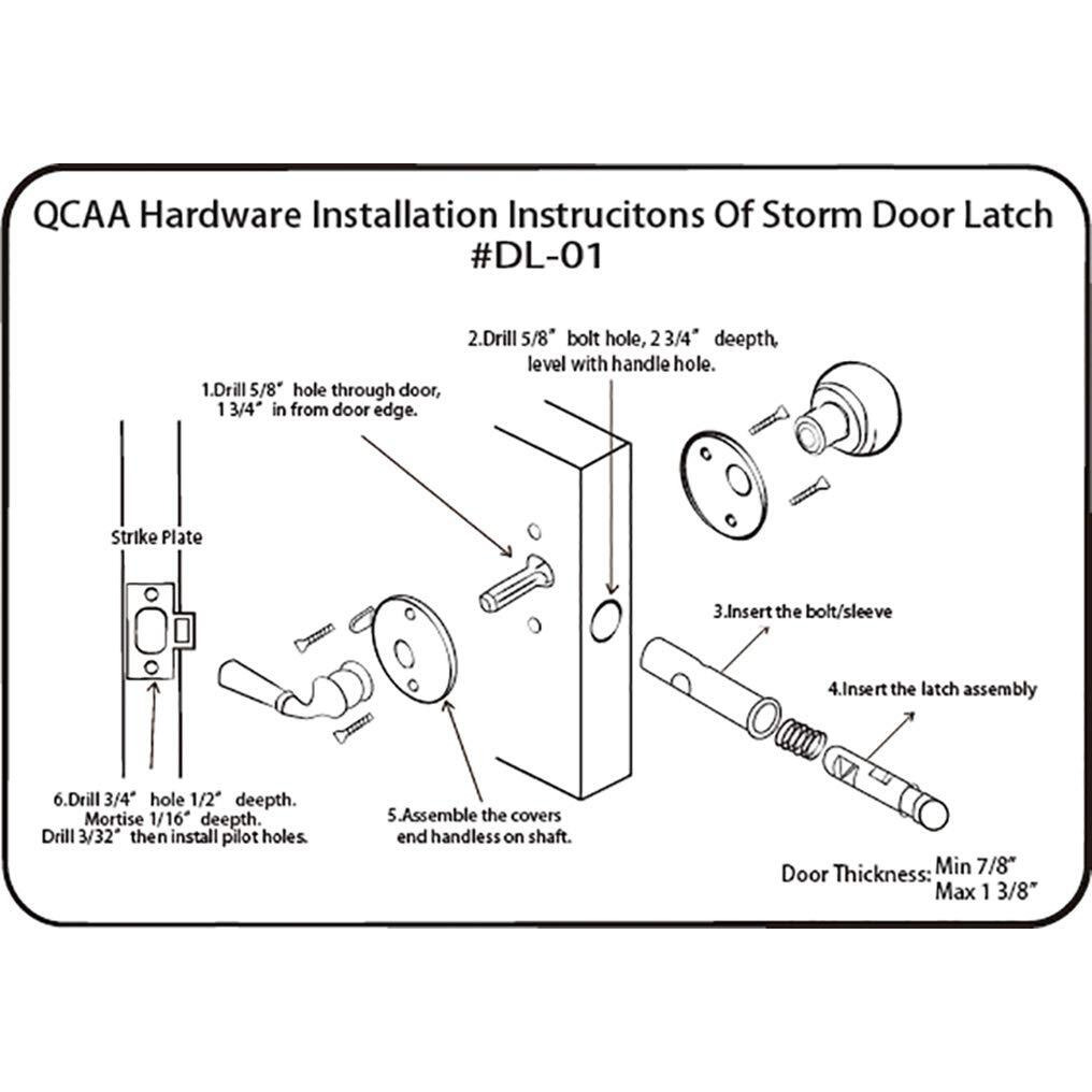 Qcaa Solid Brass Storm Door Latch  Matte Black  Made In Taiwan  1 Pack