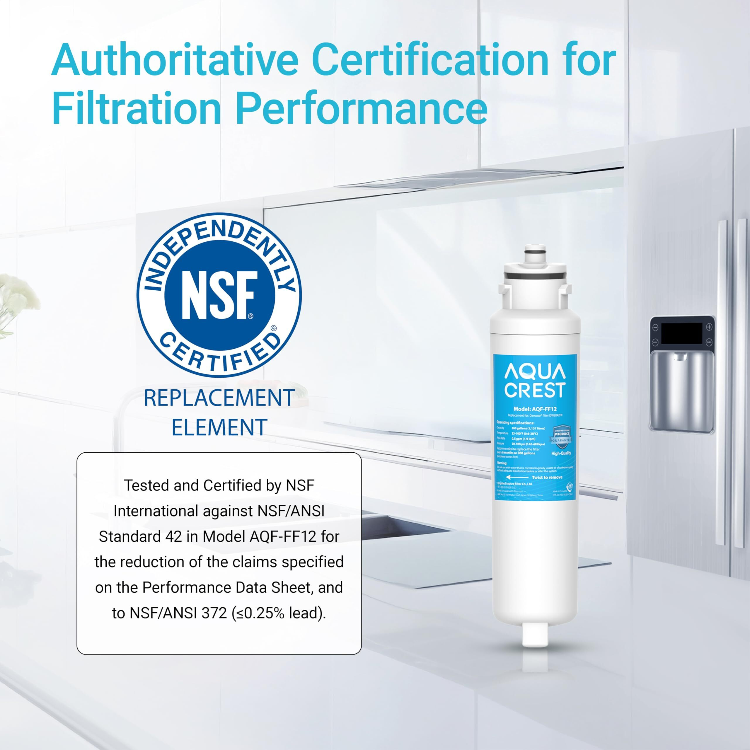 Aqua Crest Dw2042Fr-09 Refrigerator Water Filter  Replacement For Daewoo Dw2042Fr  Kenmore 46-9130  Dw2042Fr-09  Aqua Crystal Dw2042F-09  Frn-Y22D2V  Frn-Y22D2W