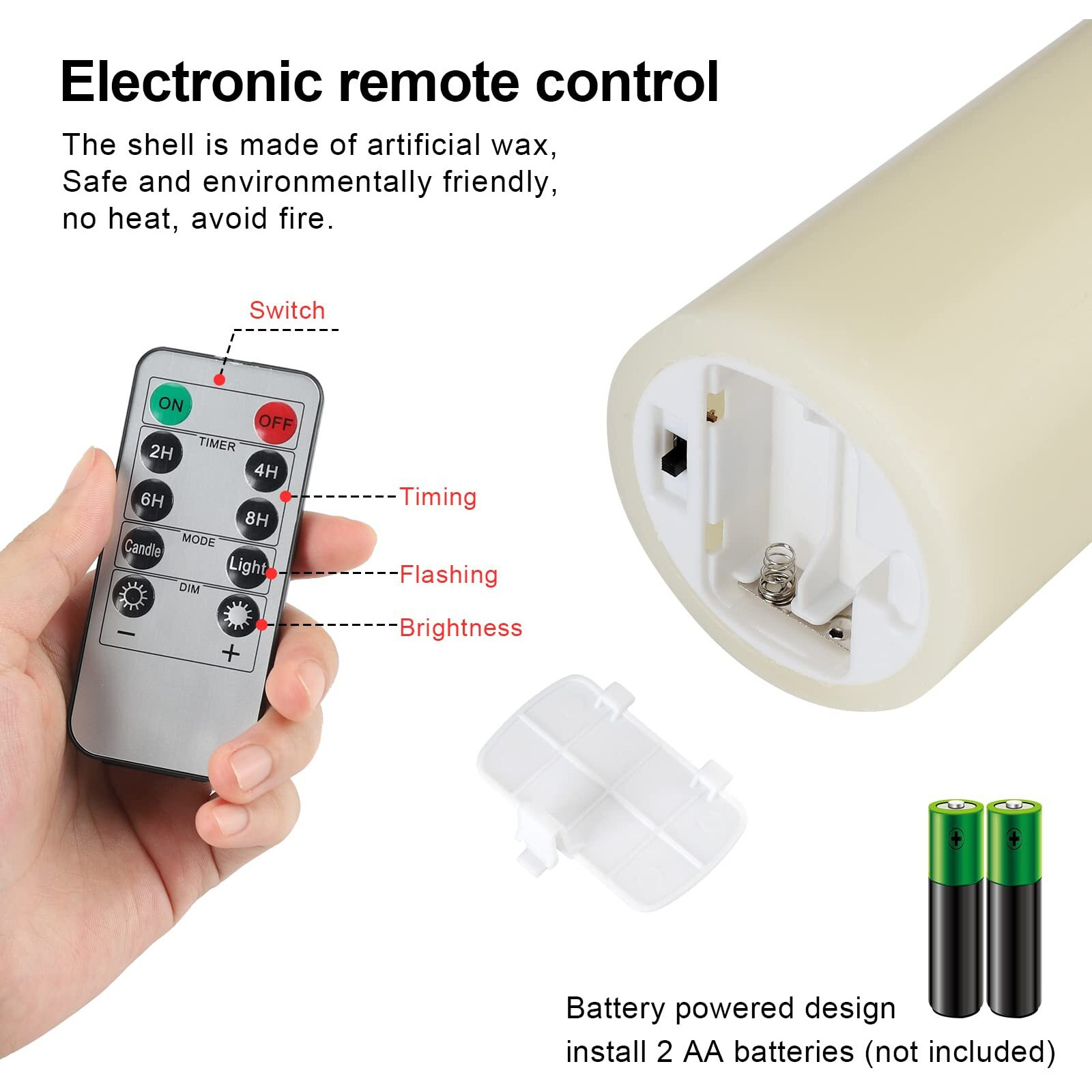 Enpornk 7X 3Flameless Candles  Flickering Moving Flame Led Candles  Battery Operated Candles With Remote And Timers  Ivory White  Set Of 2