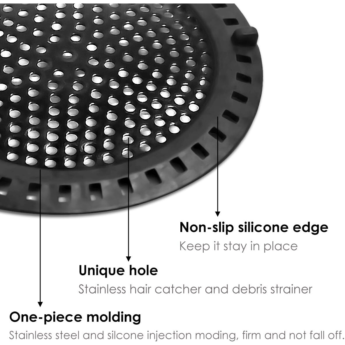 Huntonry Hair Drain Catcher  Shower Drain Hair Catcher  Shower Drain Strainer  Bathtub Drain Cover  Tub Drain Hair Catcher  Bathroom Sink Strainer  Bathroom Drain Protector  Flat  Round  Gold