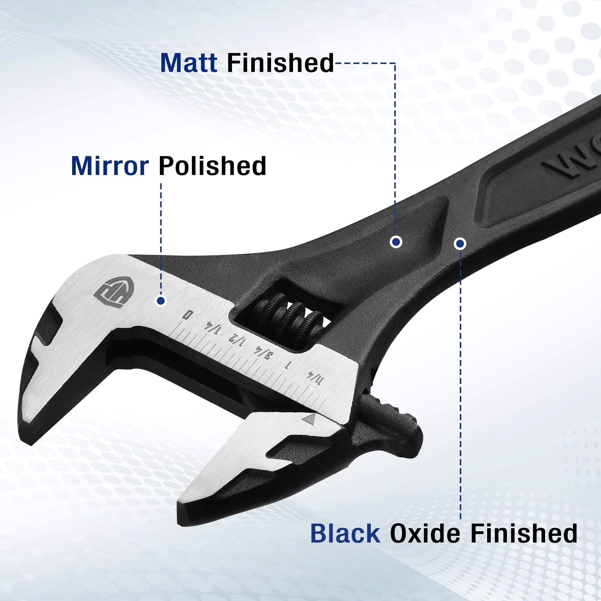 Workpro 2-Piece Adjustable Wrench Set  6-Inch & 10-Inch Wrenches  Cr-V Steel  Wide Jaw Wrench With Metric & Sae Scale  Good For Home  Garage  Workshop