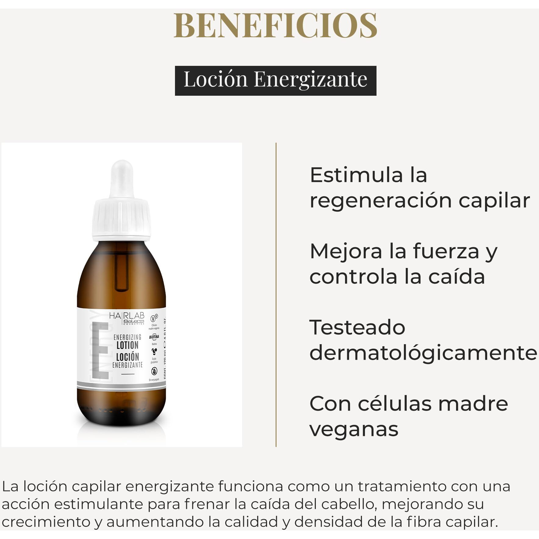 Salerm Cosmetics Hairlab Energizing Lotion 4.0 Fl.Oz  Clear