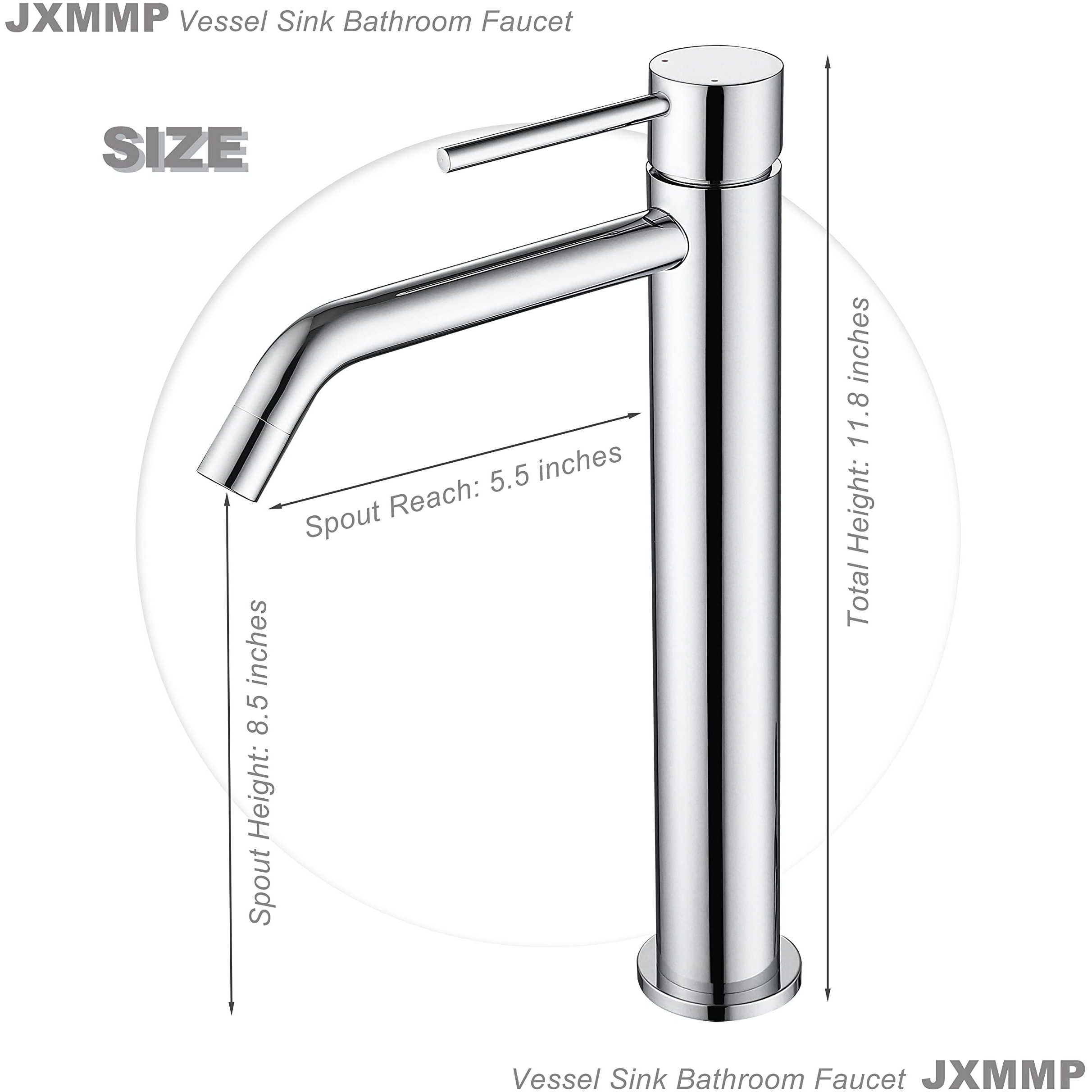 Chrome Tall Bathroom Faucet With Sink Drain And Supply Lines  Jxmmp Single Handle Vessel Sink Faucet Chrome Single Hole  Stainless Steel Vessel Faucet Jxm1001Cp