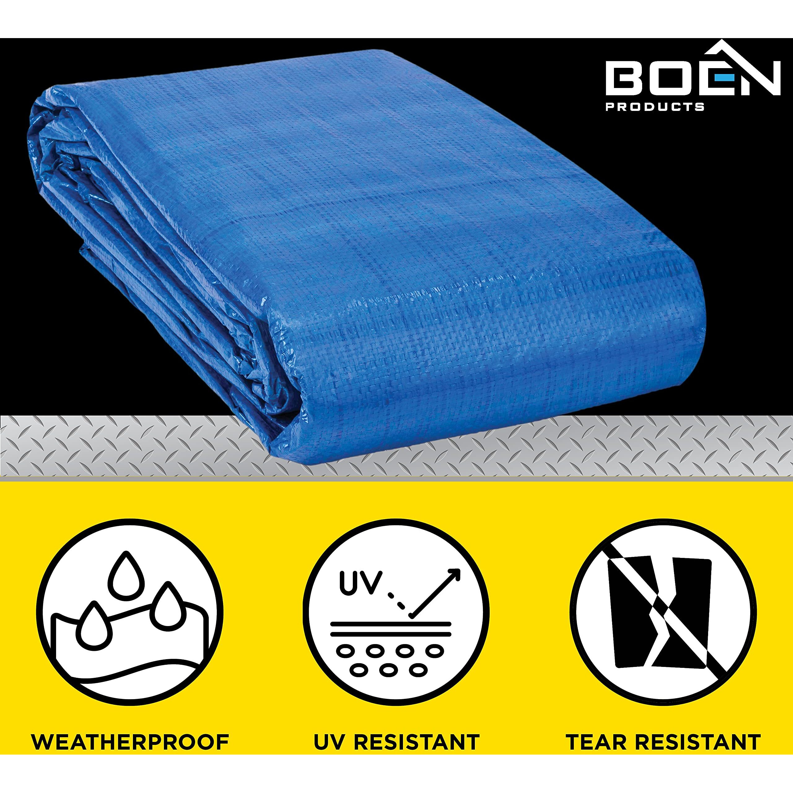Multi-Purpose Large Tarp Waterproof Cover | Blue  10' X 10' 5 Mil Thick | Rip Proof Tarps | Thick Weave Material  Uv Resistant Great For Tarpaulin Canopy Tent  Boat  Rv Or Pool Cover
