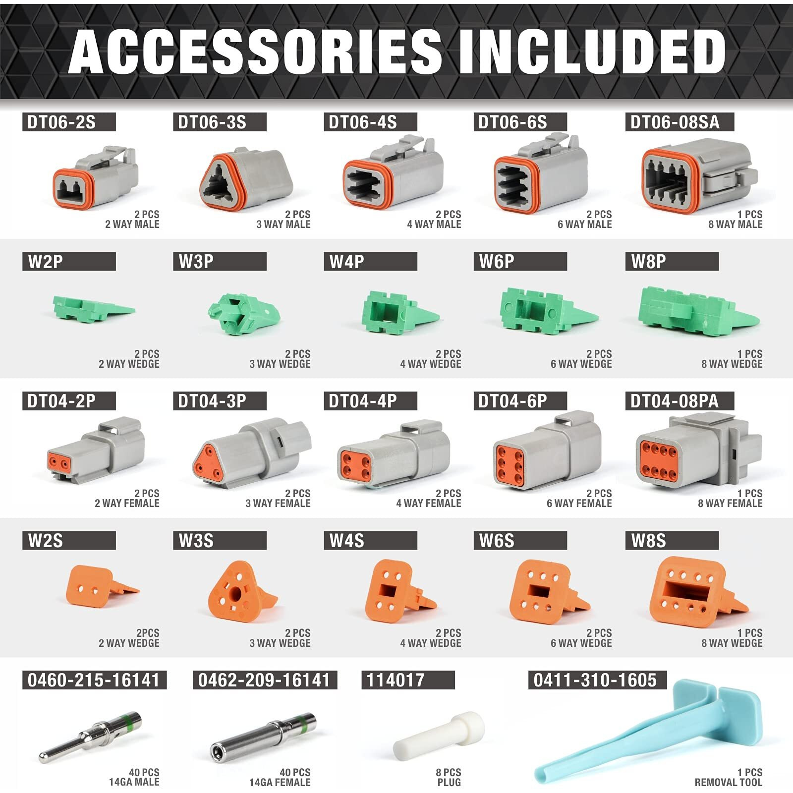 Icrimp Closed Barrel Crimper 4 Way Indent 8 Impression Type Deutsch Crimper For Solid Contacts Gage 14 16&18(Iwd-16) With Dt Connector Kit