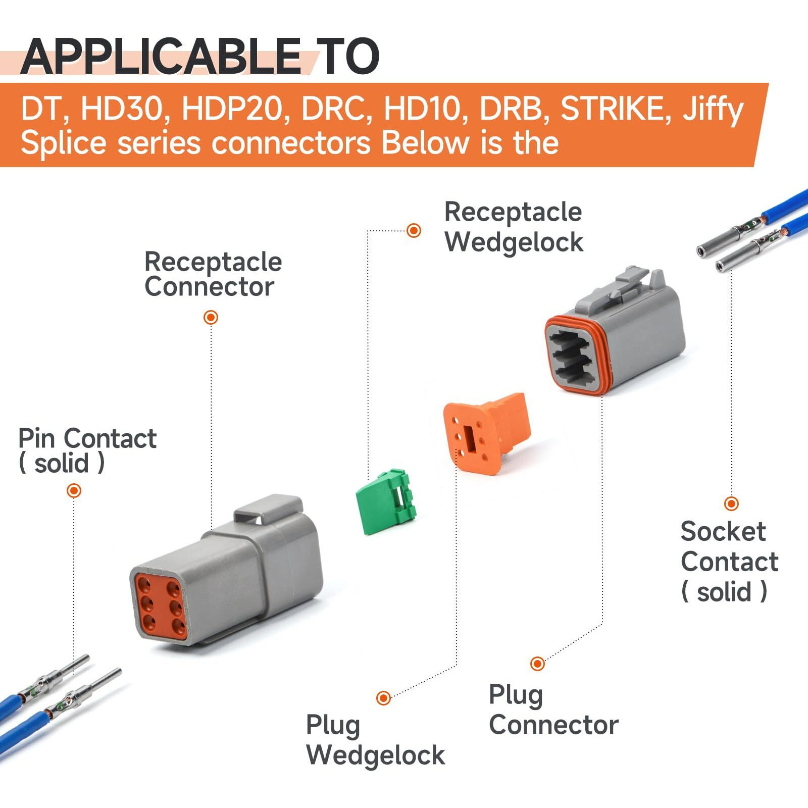 Icrimp Closed Barrel Crimper 4 Way Indent 8 Impression Type Deutsch Crimper For Solid Contacts Gage 14 16&18(Iwd-16) With Dt Connector Kit