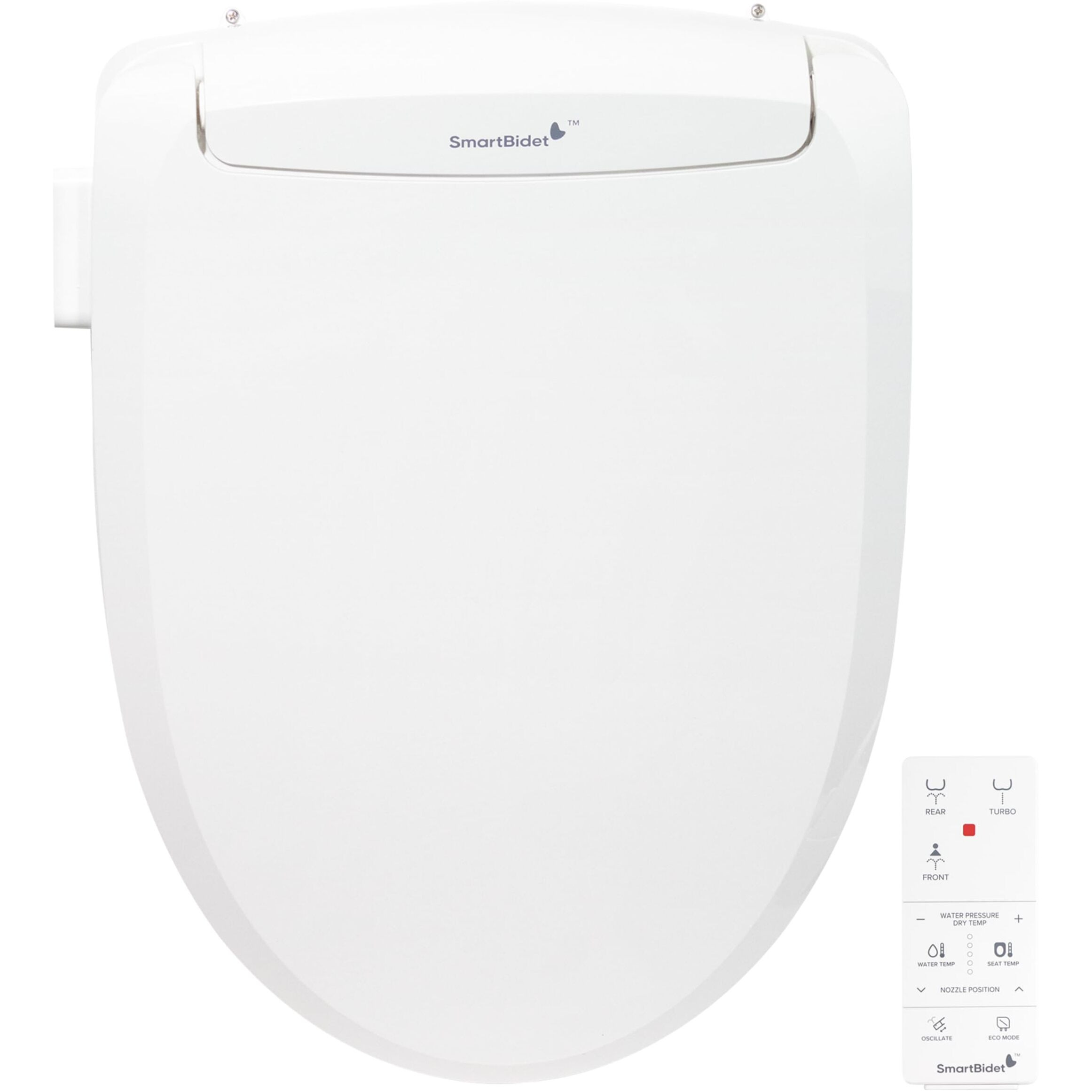 Smartbidet Sb-100R Electric Bidet Seat For Elongated Toilets With Remote Control  Stainless Steel Nozzle With Removable Nozzle Cap  Slim And Strong Design