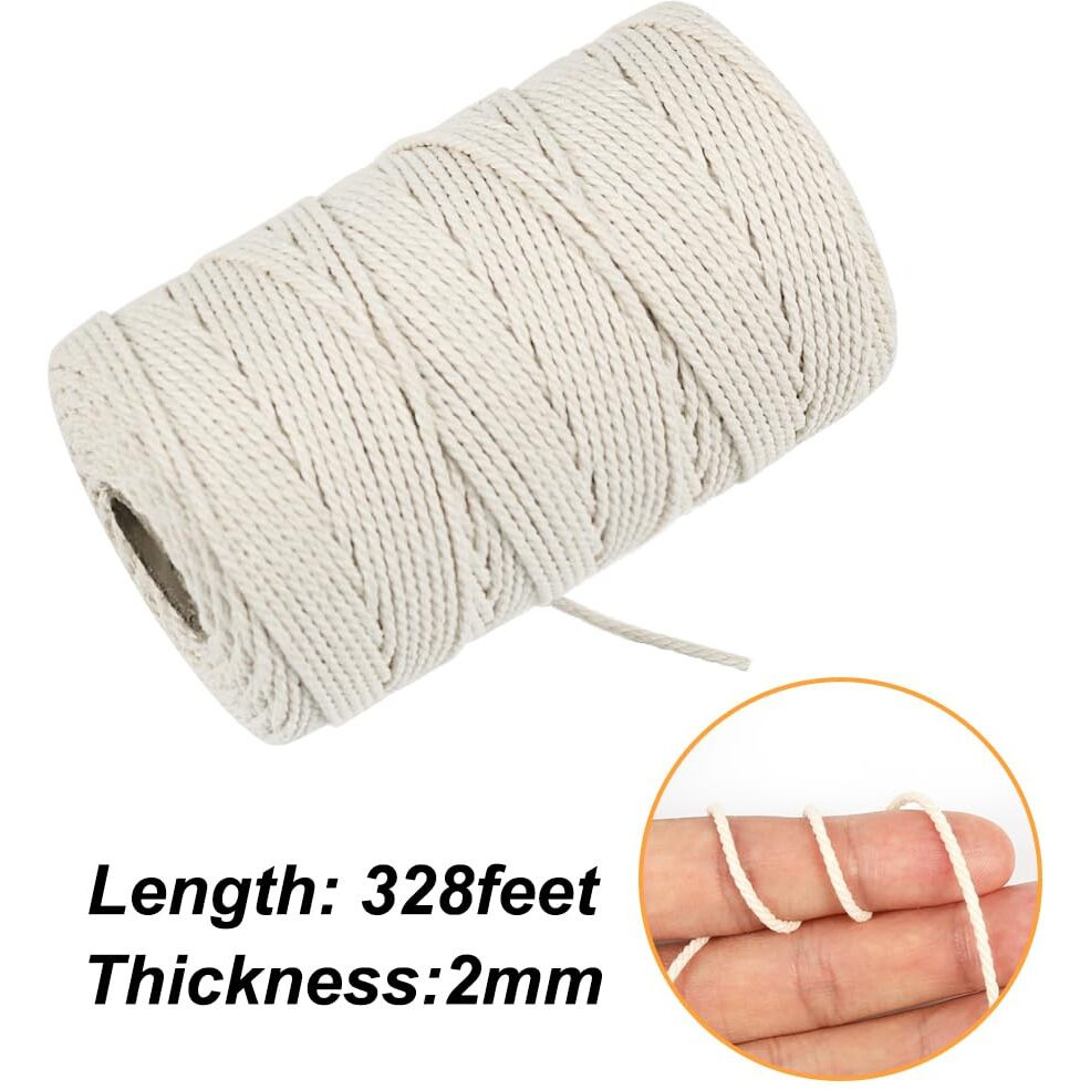 Vivifying Butchers Twine  328 Feet 2Mm Food Safe Cotton Bakers String For Tying Meat  Making Sausage  Trussing Turkey  Roasting  Cooking And Packing(Beige)