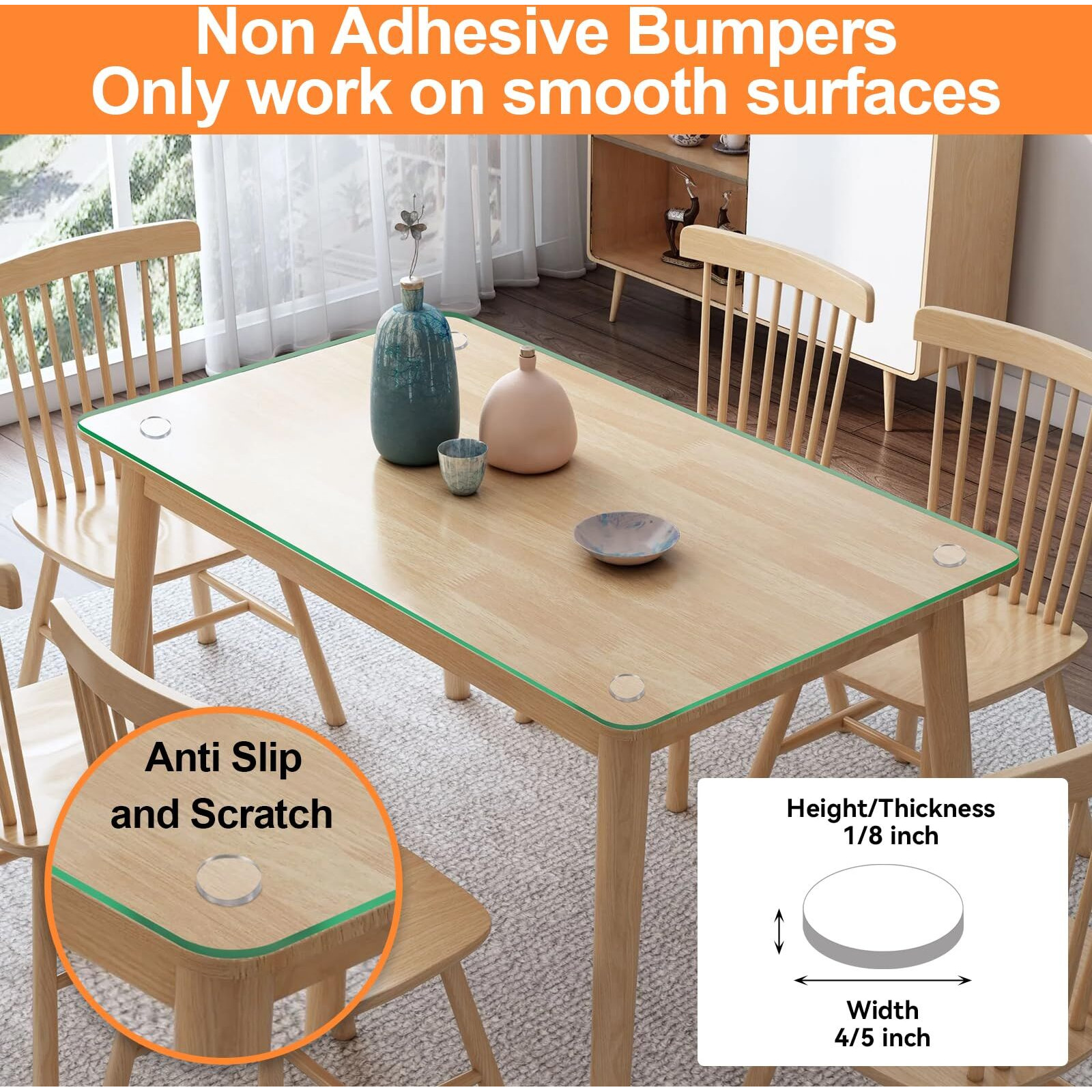 Glass Table Top Anti Slip Pads-Glass Table Top Bumpers  30Pcs 4/5 Inch Non Adhesive Medium  Rubber Glass Table Top Grippers  Under Glass Pads