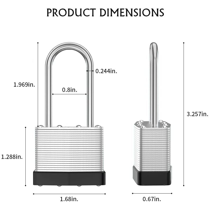 Cincinno Laminated Steel Padlock With Key