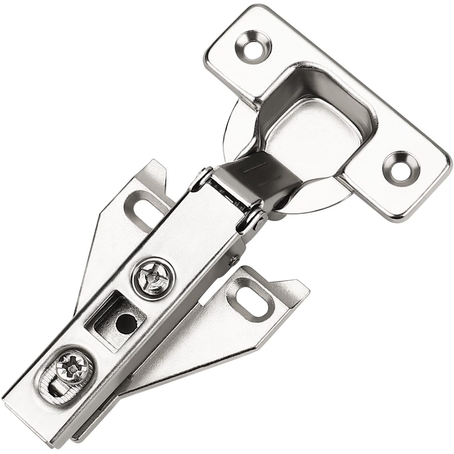 Probrico 8 Pairs(16 Pack) Kitchen Cabinet Hinges For Face Frame Cabinet  Concealed Cabinet Hinges Brushed Satin Nickel With Mounting Screws