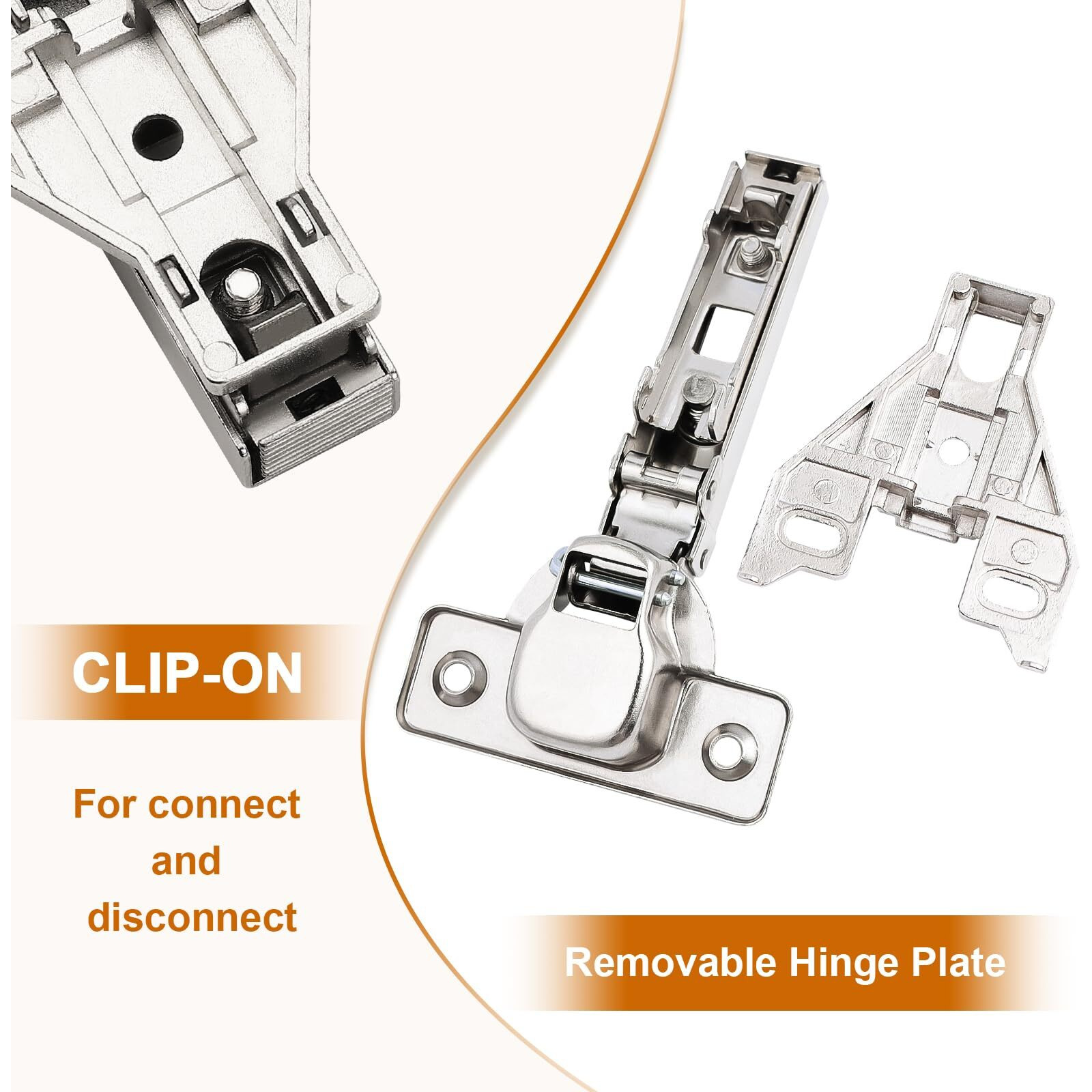 Probrico 8 Pairs(16 Pack) Kitchen Cabinet Hinges For Face Frame Cabinet  Concealed Cabinet Hinges Brushed Satin Nickel With Mounting Screws