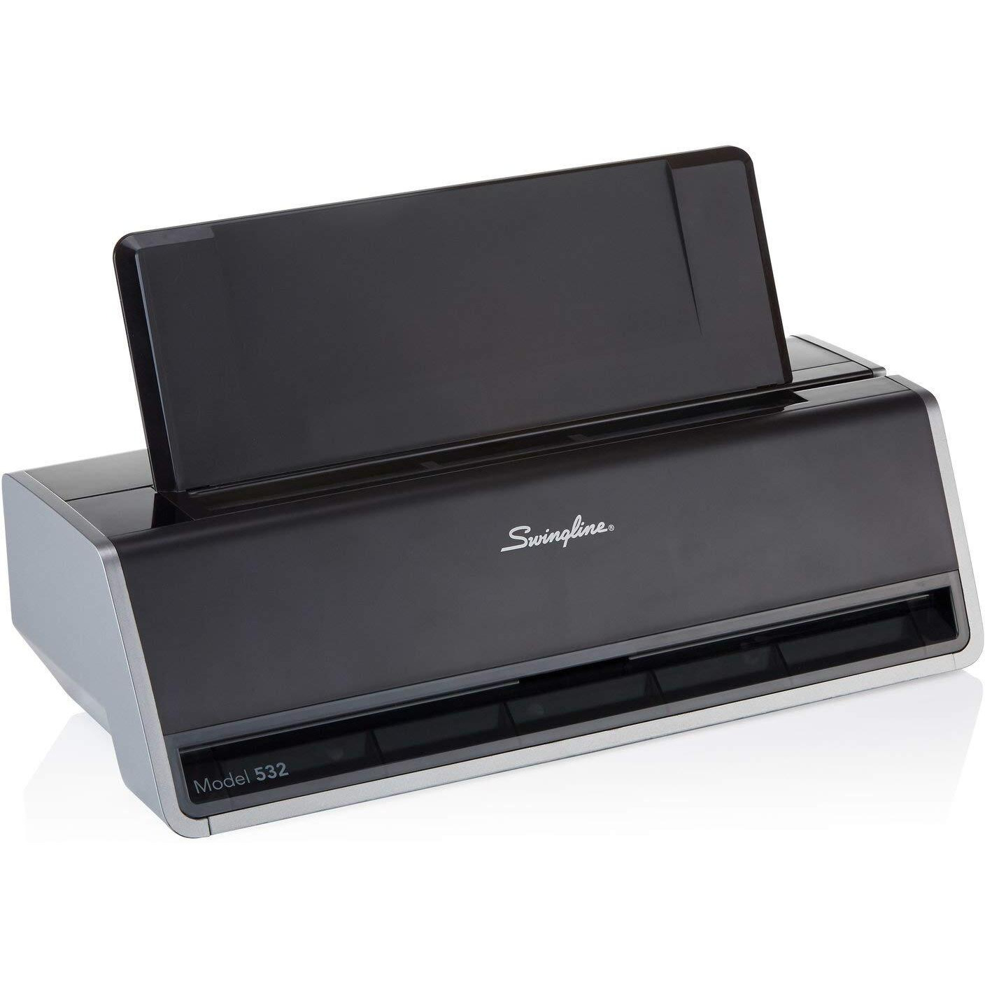 Swingline Electric Hole Puncher 2 Hole  28 Sheet Capacity Hole Punch  Jam Resistant  Touch Screen  Platinum (74532)