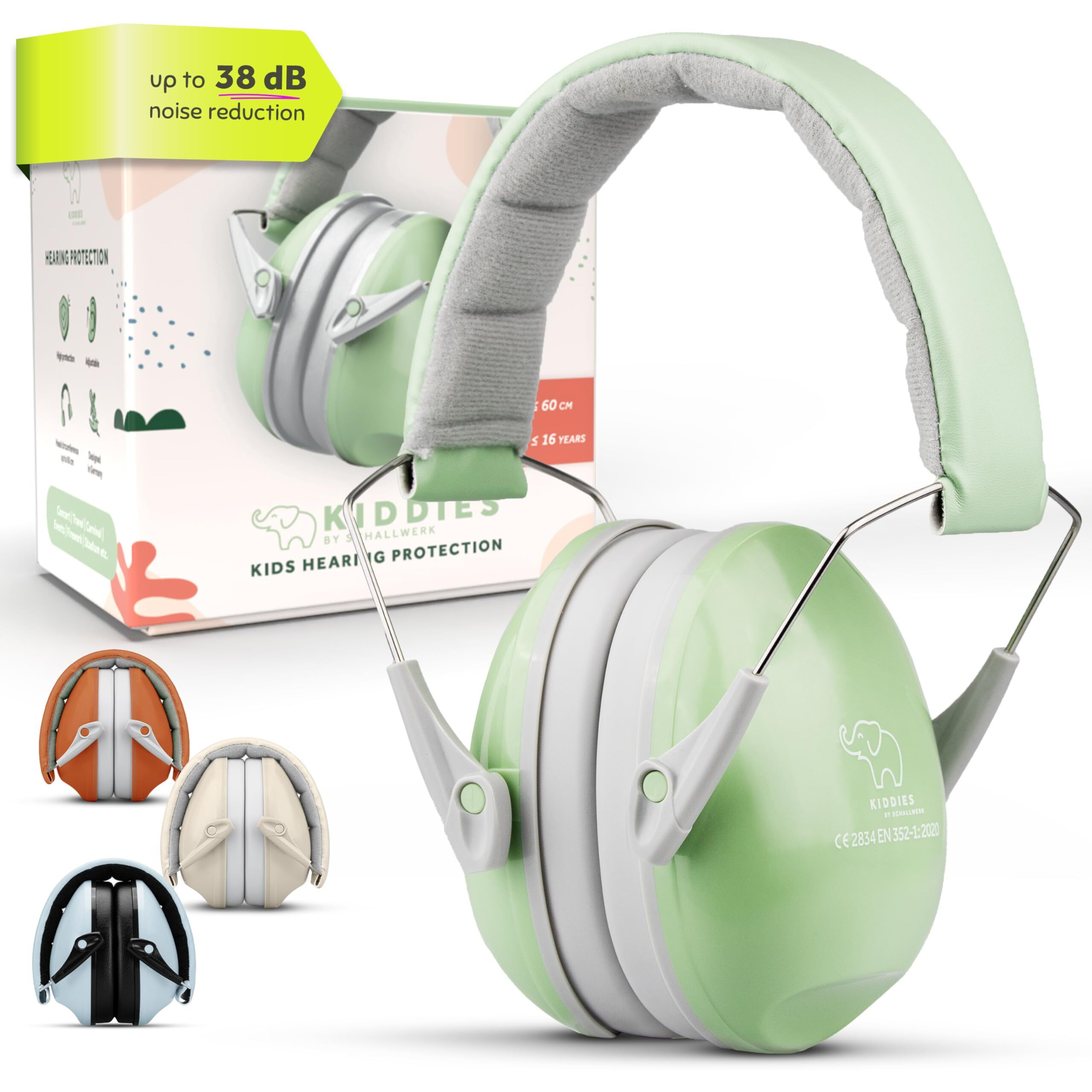 Schallwerk  Noise Protection Ear Muffs For Kids (Matcha Green) - Ear Protection For Kids  Toddlers  And Babies - Kids Ear Muffs  Headphones