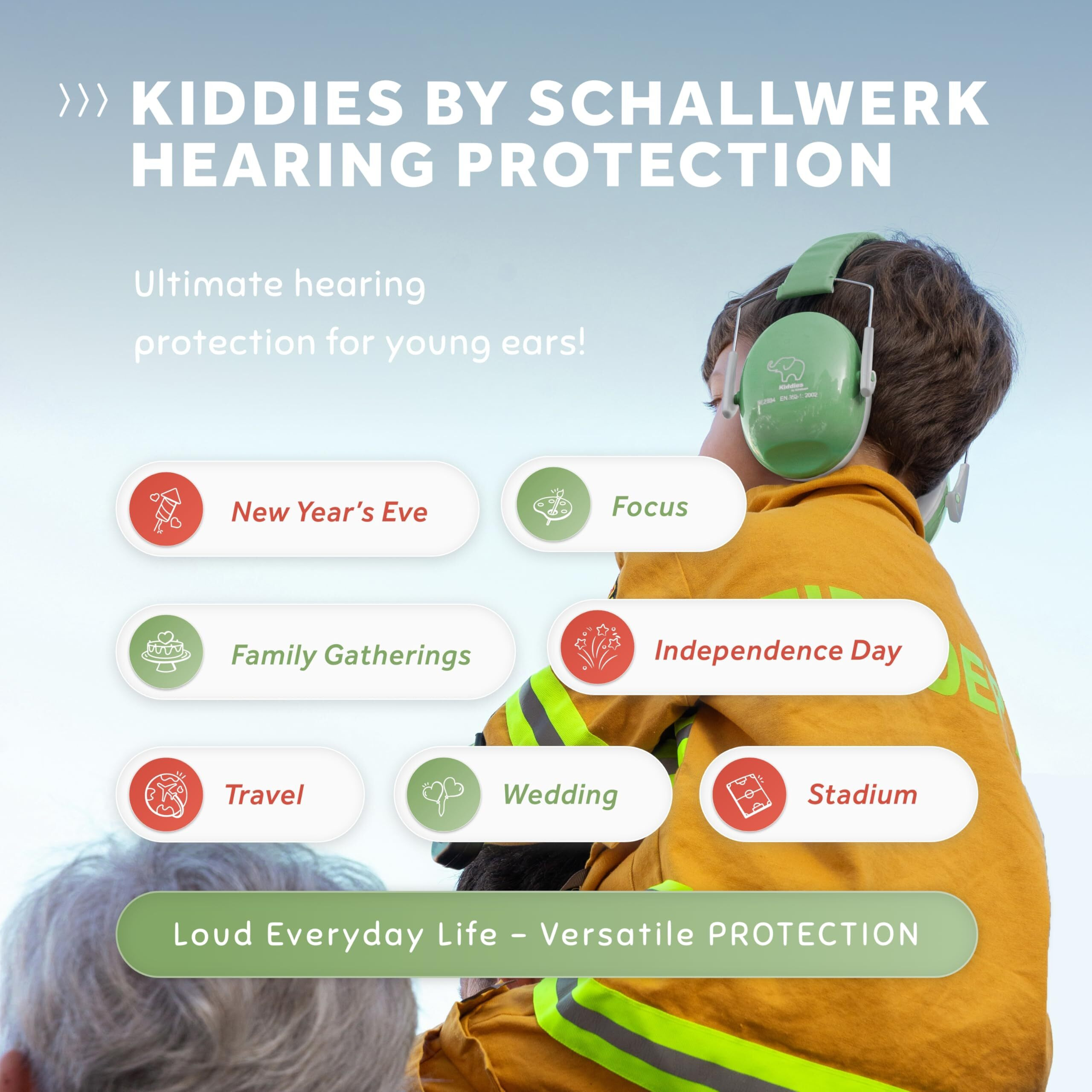 Schallwerk  Noise Protection Ear Muffs For Kids (Matcha Green) - Ear Protection For Kids  Toddlers  And Babies - Kids Ear Muffs  Headphones