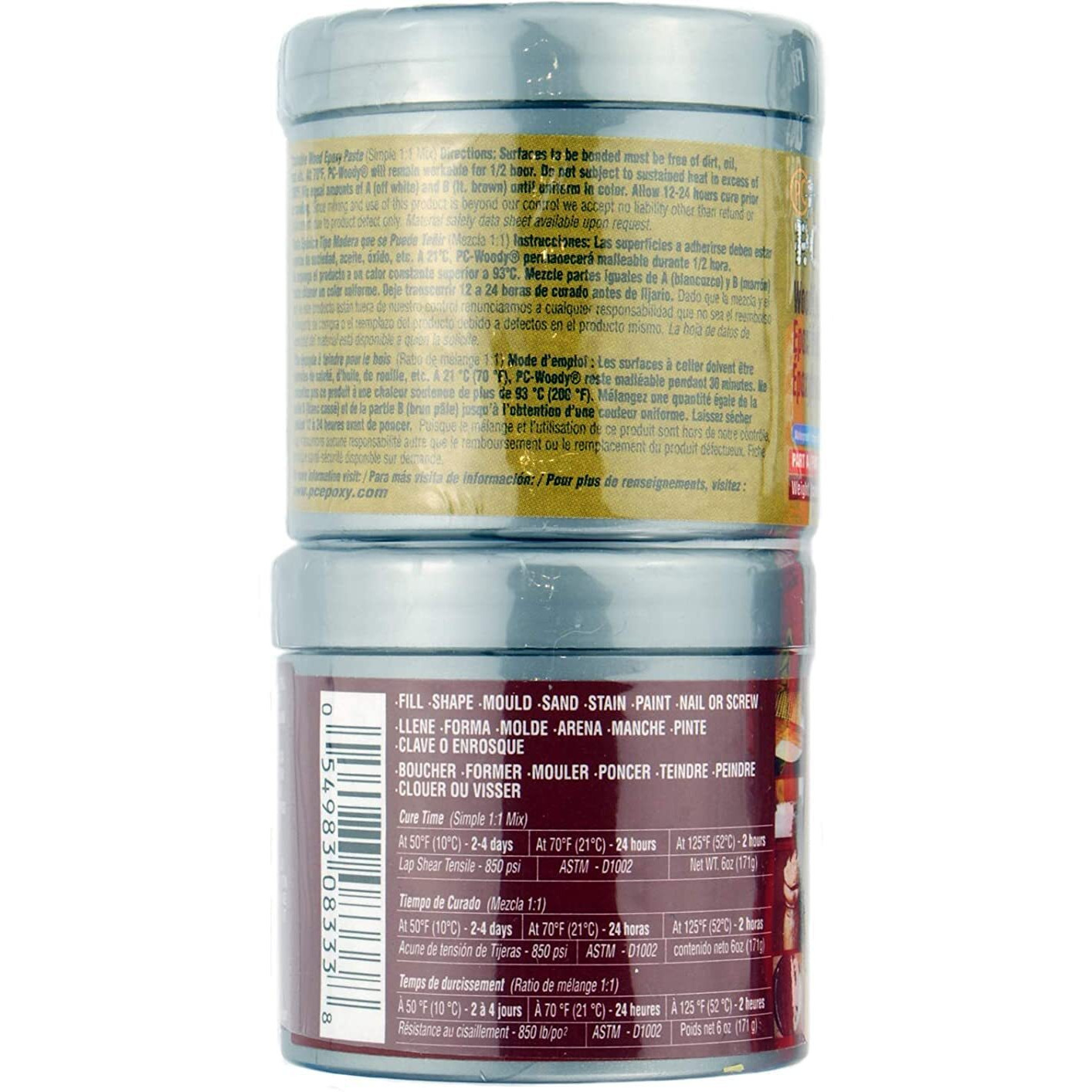 Pc Products Pc-Woody Wood Repair Epoxy Paste Kit With Mixing Tool  Two-Part 6 Oz In Two Cans  Tan (83321)
