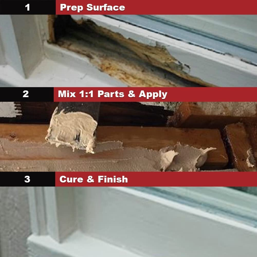 Pc Products Pc-Woody Wood Repair Epoxy Paste Kit With Mixing Tool  Two-Part 6 Oz In Two Cans  Tan (83321)