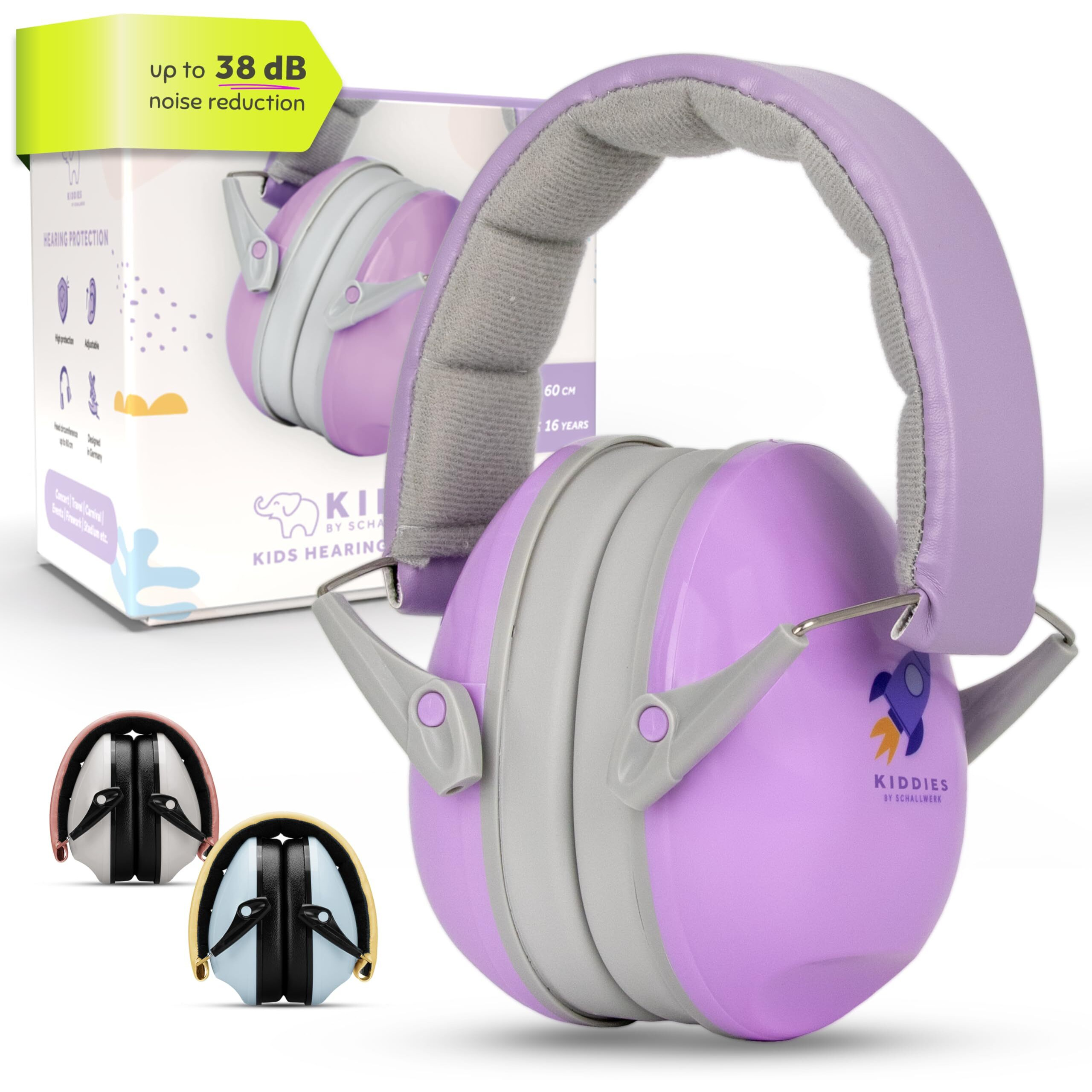 Schallwerk  Noise Protection Ear Muffs For Kids (Rocket Berry) - Ear Protection For Kids  Toddlers  And Babies - Kids Ear Muffs  Headphones