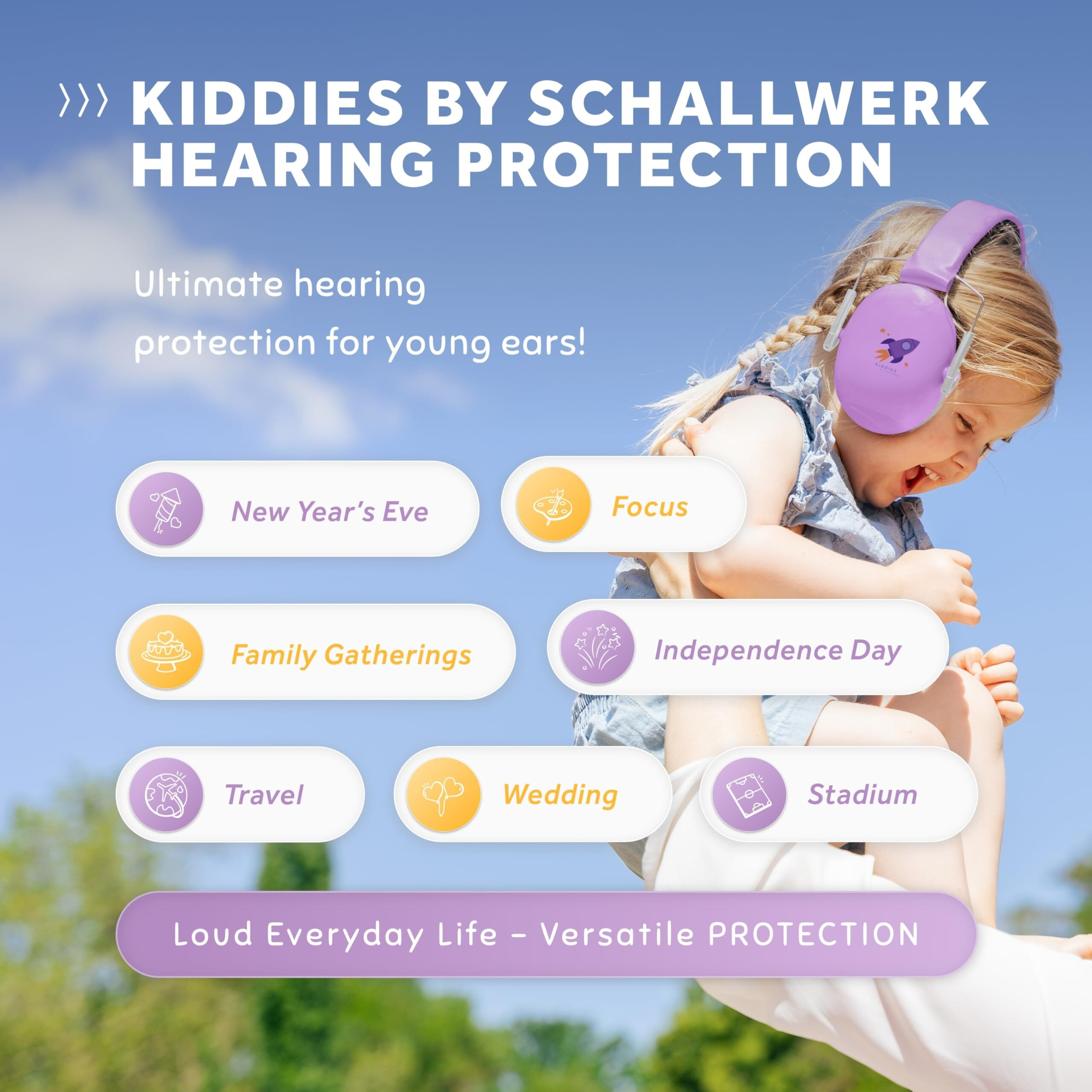 Schallwerk  Noise Protection Ear Muffs For Kids (Rocket Berry) - Ear Protection For Kids  Toddlers  And Babies - Kids Ear Muffs  Headphones