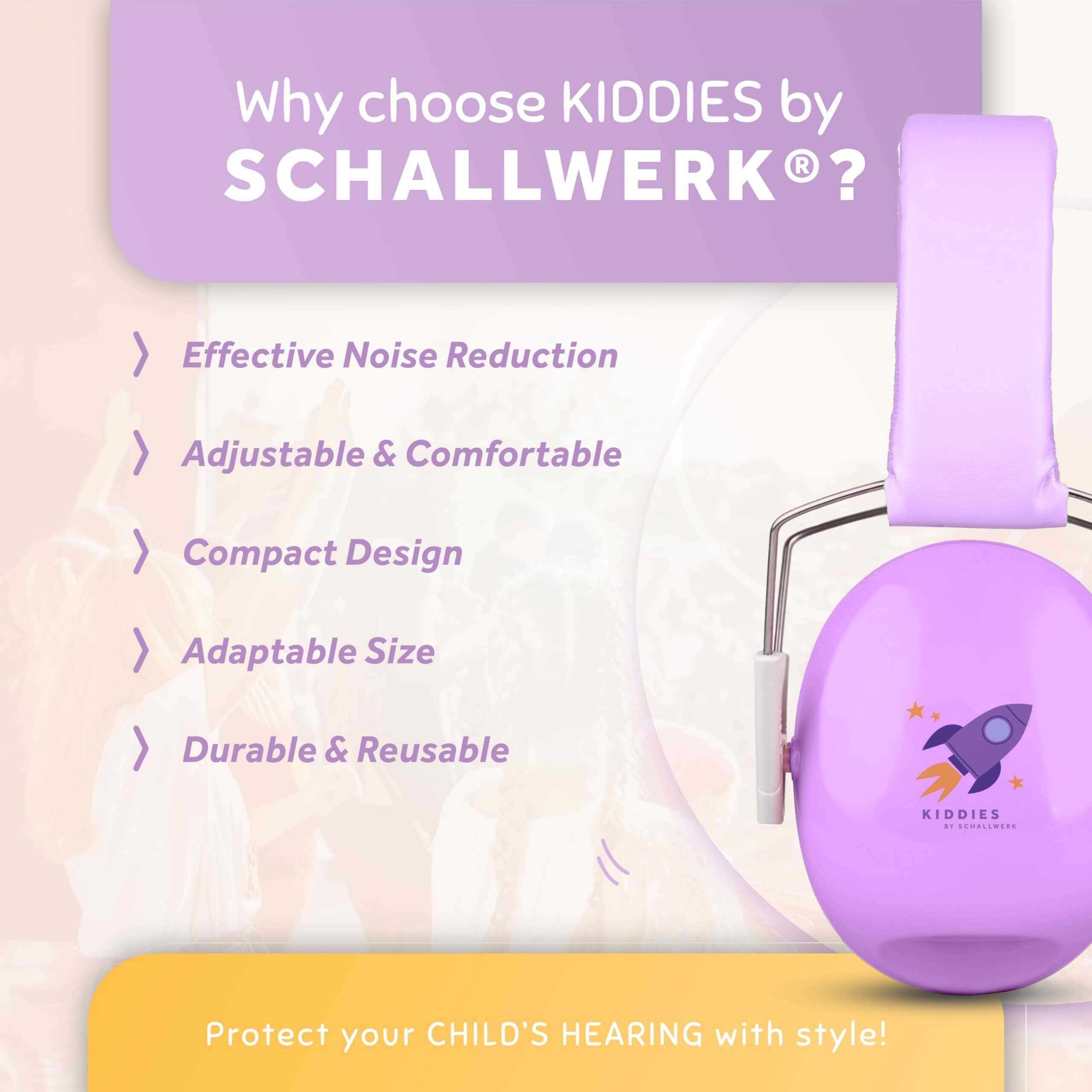 Schallwerk  Noise Protection Ear Muffs For Kids (Rocket Berry) - Ear Protection For Kids  Toddlers  And Babies - Kids Ear Muffs  Headphones