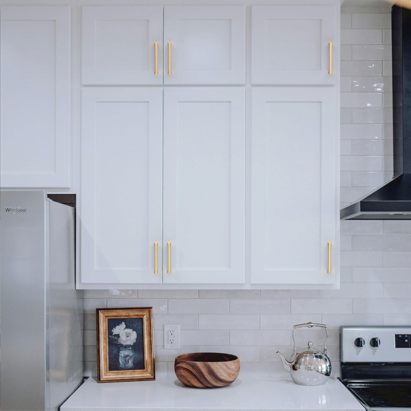 Alzassbg 6 Pack Matt Gold Cabinet Pulls  6-1/4 Inch(160Mm) Hole Center Cabinet Handles Kitchen Pulls For Cabinets And Drawer Al3071Mgp