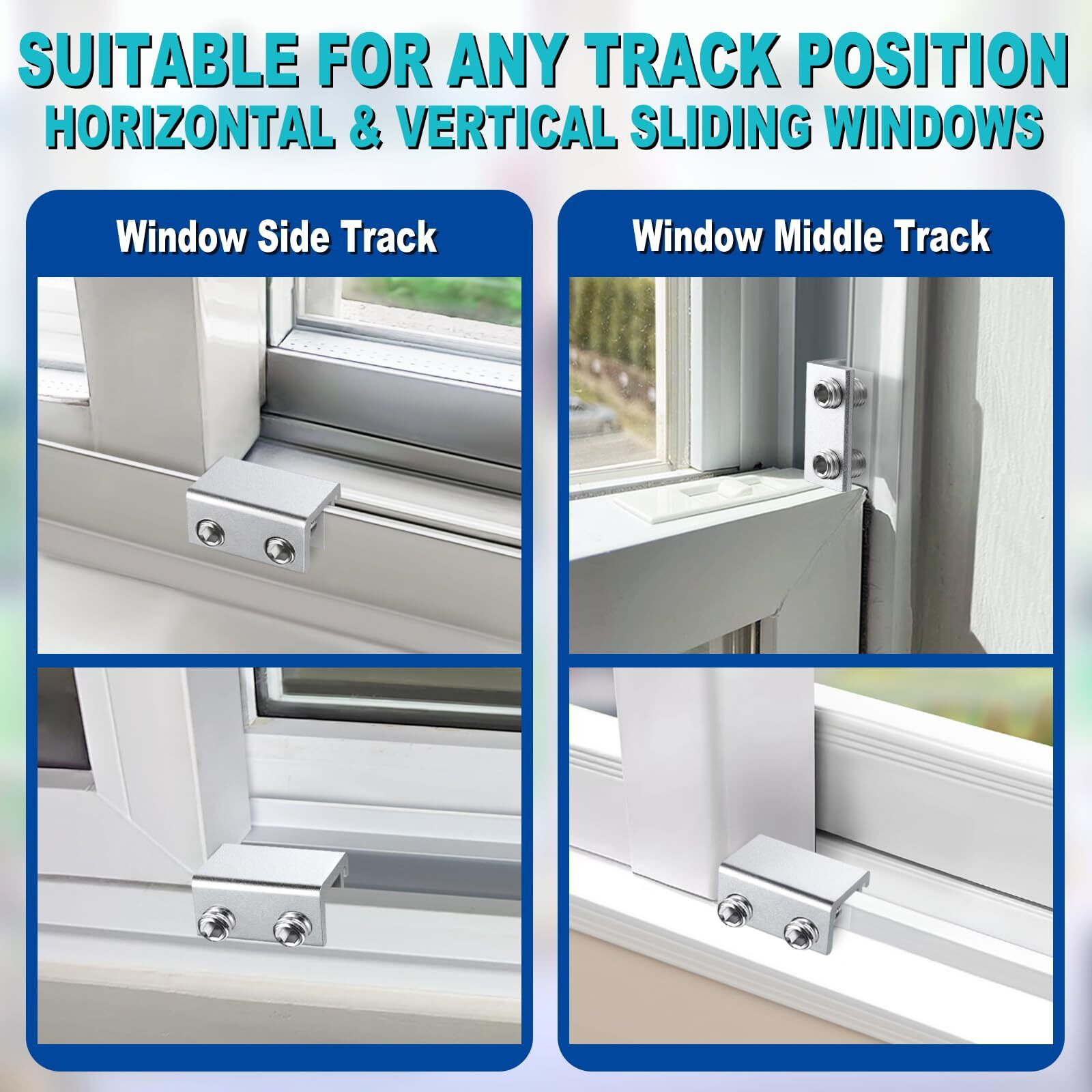 Sliding Window Locks (6 Sets)  Security Window Locks With Keys  Adjustable Aluminum Sliding Window Stops  Easy Installation Without Drilling  For Vertical And Horizontal Sliding Windows (Silver)