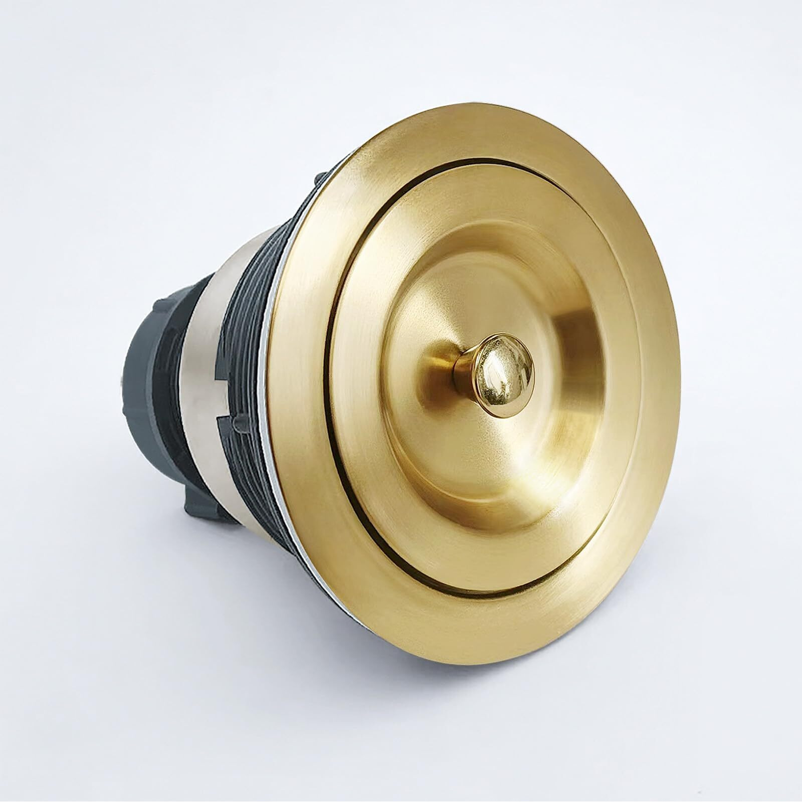 3-1/2-Inch Kitchen Sink Drain Strainer Assembly Kit  Gzila Deep Waste Basket Strainer With Sealing Lid Sink Stopper  304 Stainless Steel Brushed Gold