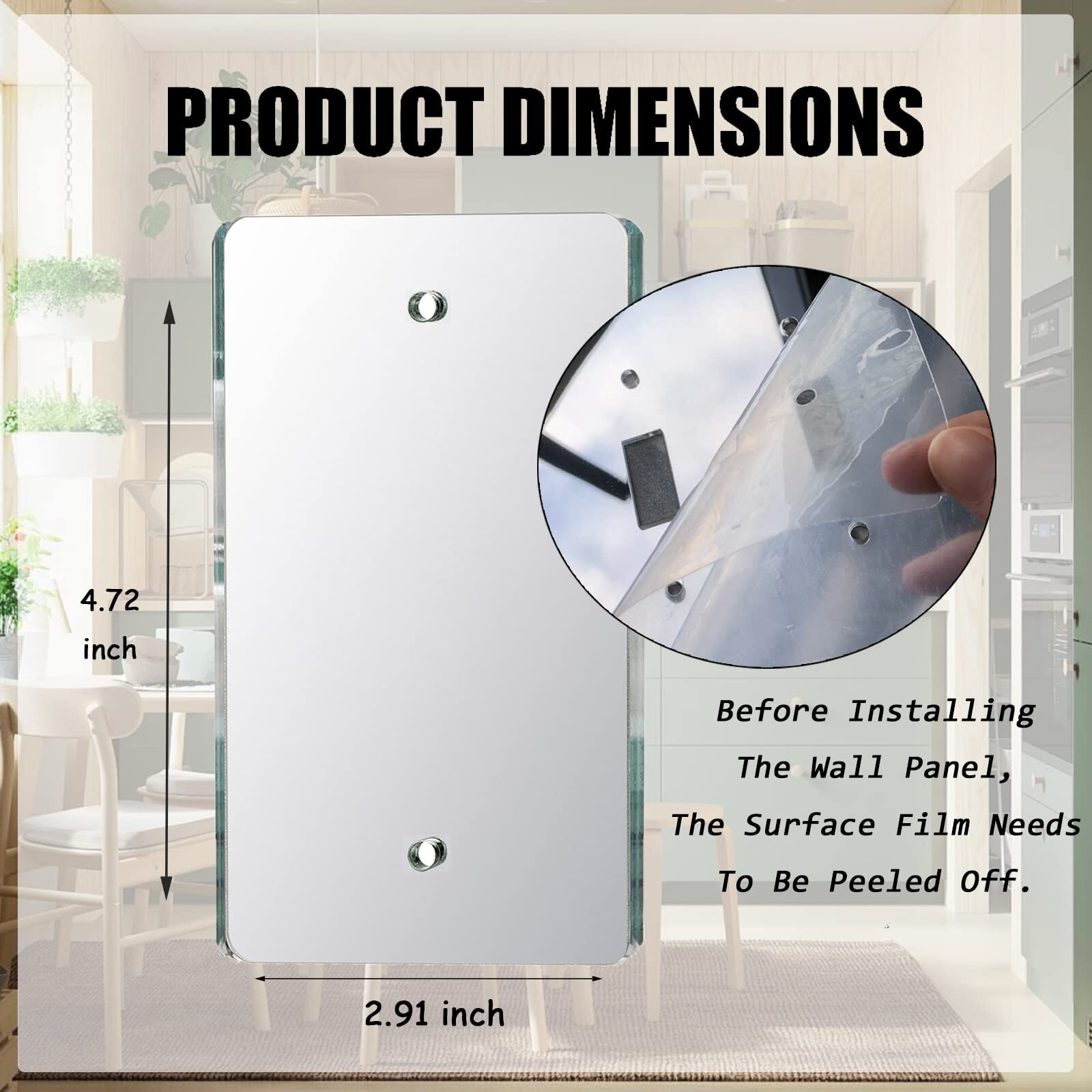 1 Pcs Mirror Outlet Covers Durable Light Switch Plates Acrylic Mirrored Decorative Wall Outlet Cover Blank Wall Plate Cover Wall Plates