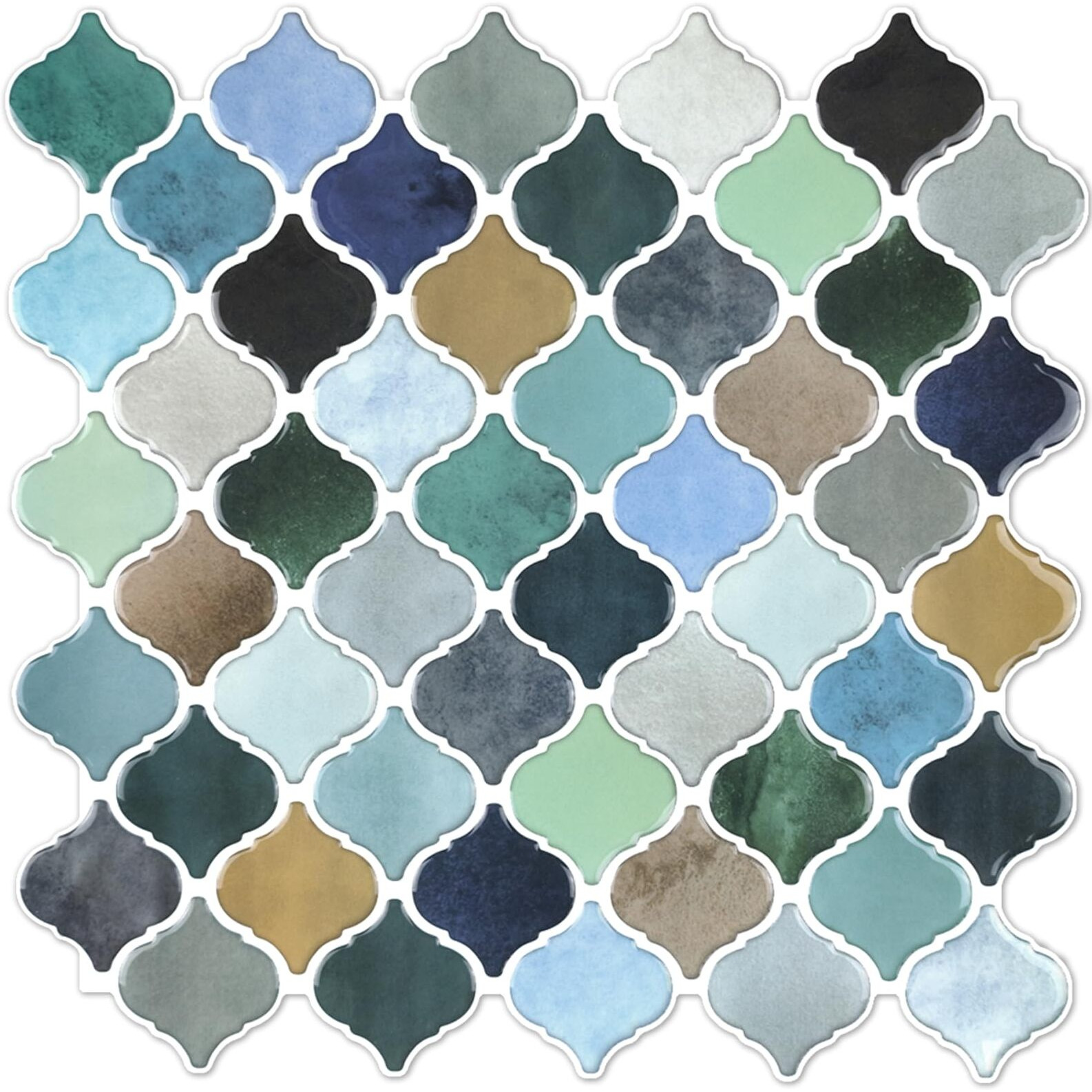 Stickgoo Arabesque Tile Peel And Stick Backsplash  1212Backsplash Tile For Kitchen Peel And Stick  Self Adhesive Wall Tile Stick On Tiles (Thicker Design  Multicolor Look)