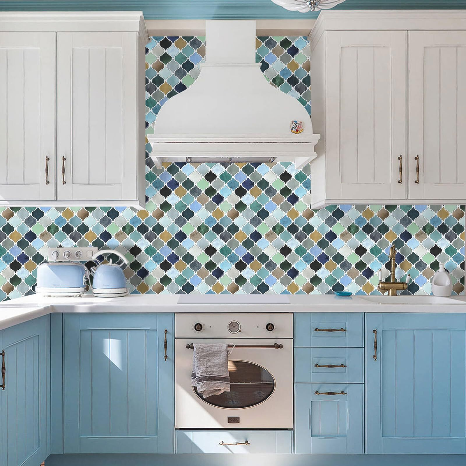 Stickgoo Arabesque Tile Peel And Stick Backsplash  1212Backsplash Tile For Kitchen Peel And Stick  Self Adhesive Wall Tile Stick On Tiles (Thicker Design  Multicolor Look)