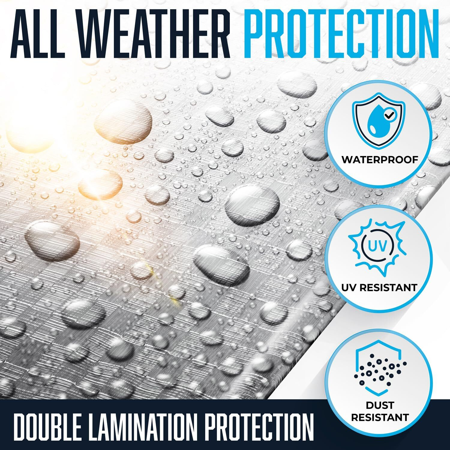 10X20 Tarp Waterproof Plastic Tarp With Grommets Every 18 Inches - 5 Mil - Multipurpose Water Proof Rain Cover  Outdoor  Garden  Camping  Emergency Survival (Reversible Tarpaulin  Blue And Silver)