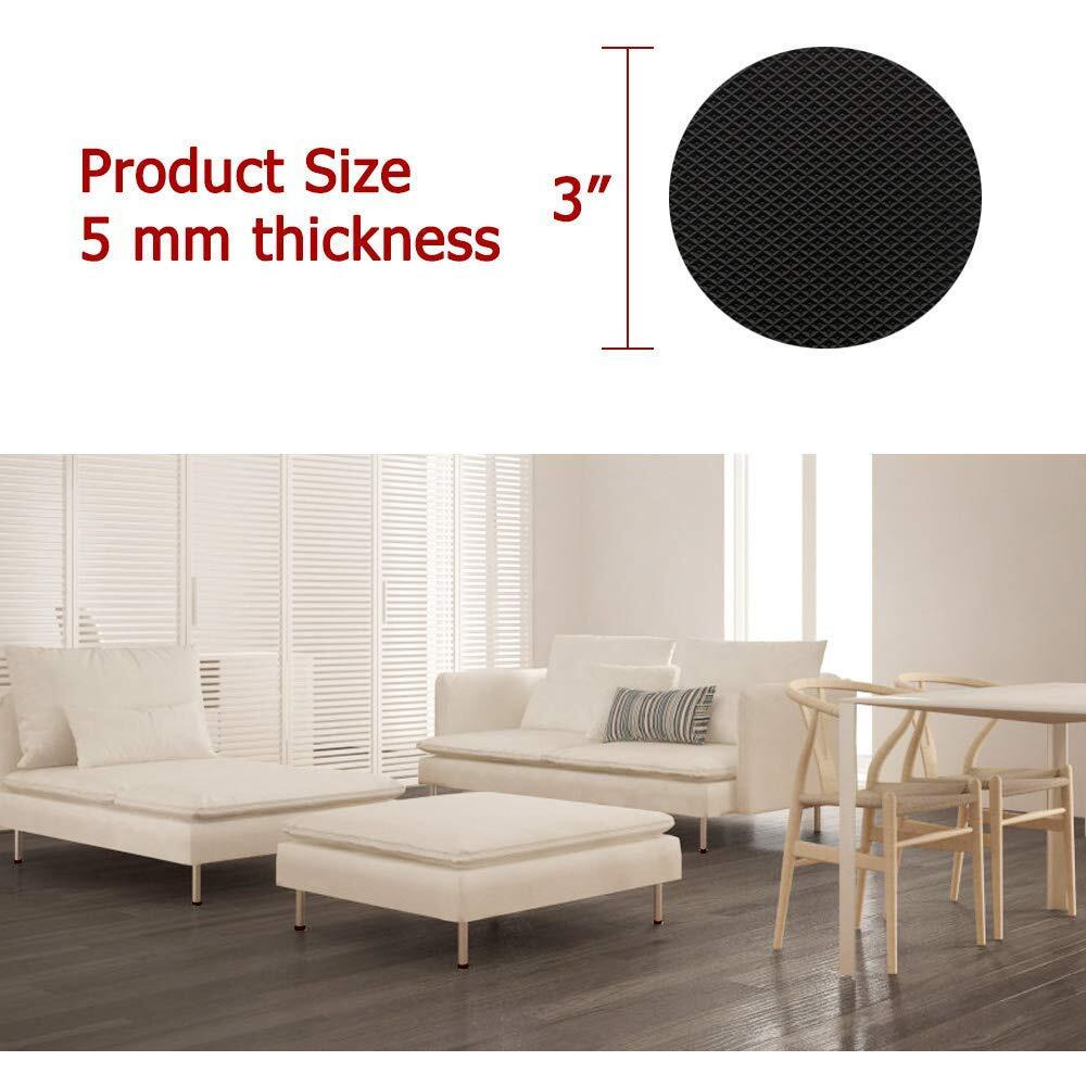 Yelanon Non Slip Furniture Pads -12Pcs 3 Furniture Grippers  Non Skid For Furniture Legs Self Adhesive Rubber Feet Furniture Feet  Anti Slide Hardwood Floors Protectors For Keep Couch Stoppers
