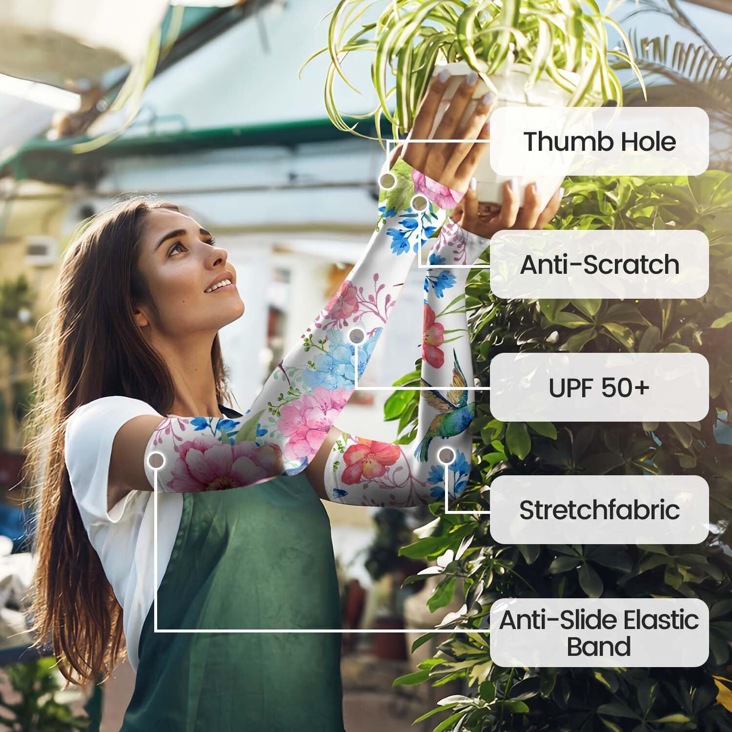 Yphcdo Gardening Sleeves For Women Farm Sun Protection Thorn Proof Cooling Arm Sleeves To Cover Arms For Garden Sports