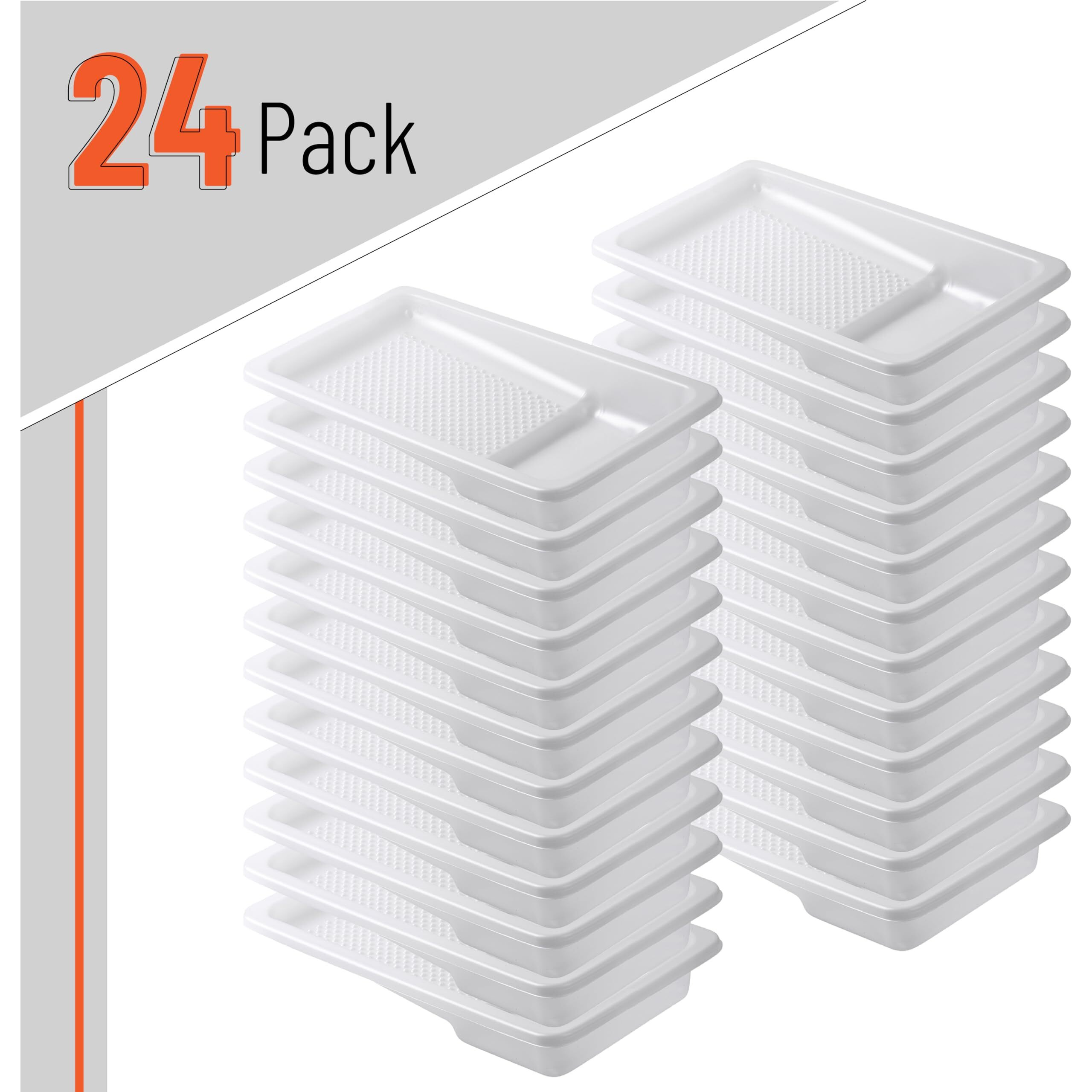 Bates- Paint Tray Liner  4 Inch  24 Pack  Paint Pans Trays  Plastic Paint Tray  Disposable Paint Tray  Paint Roller Tray  Paint Trays For Painting Walls  Roller Tray Liners  Paint Pan Liners