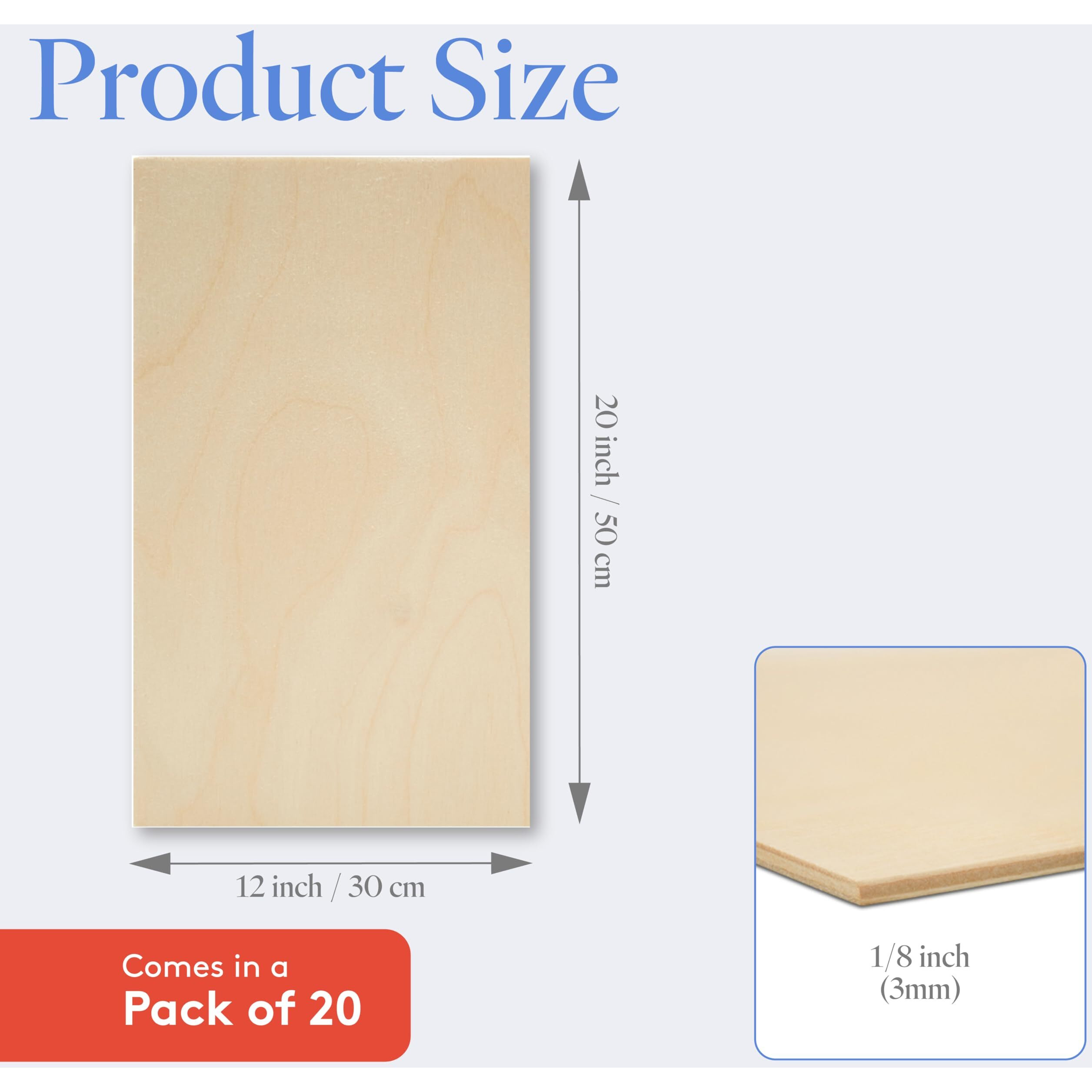 3 Mm Baltic Birch Plywood 1/8 X 12 X 20 Inch  Box Of 20 B/Bb Grade Craft Wood  Stronger Than Basswood Sheets  For Laser  Cnc Cutting And Wood Burning  By Woodpeckers